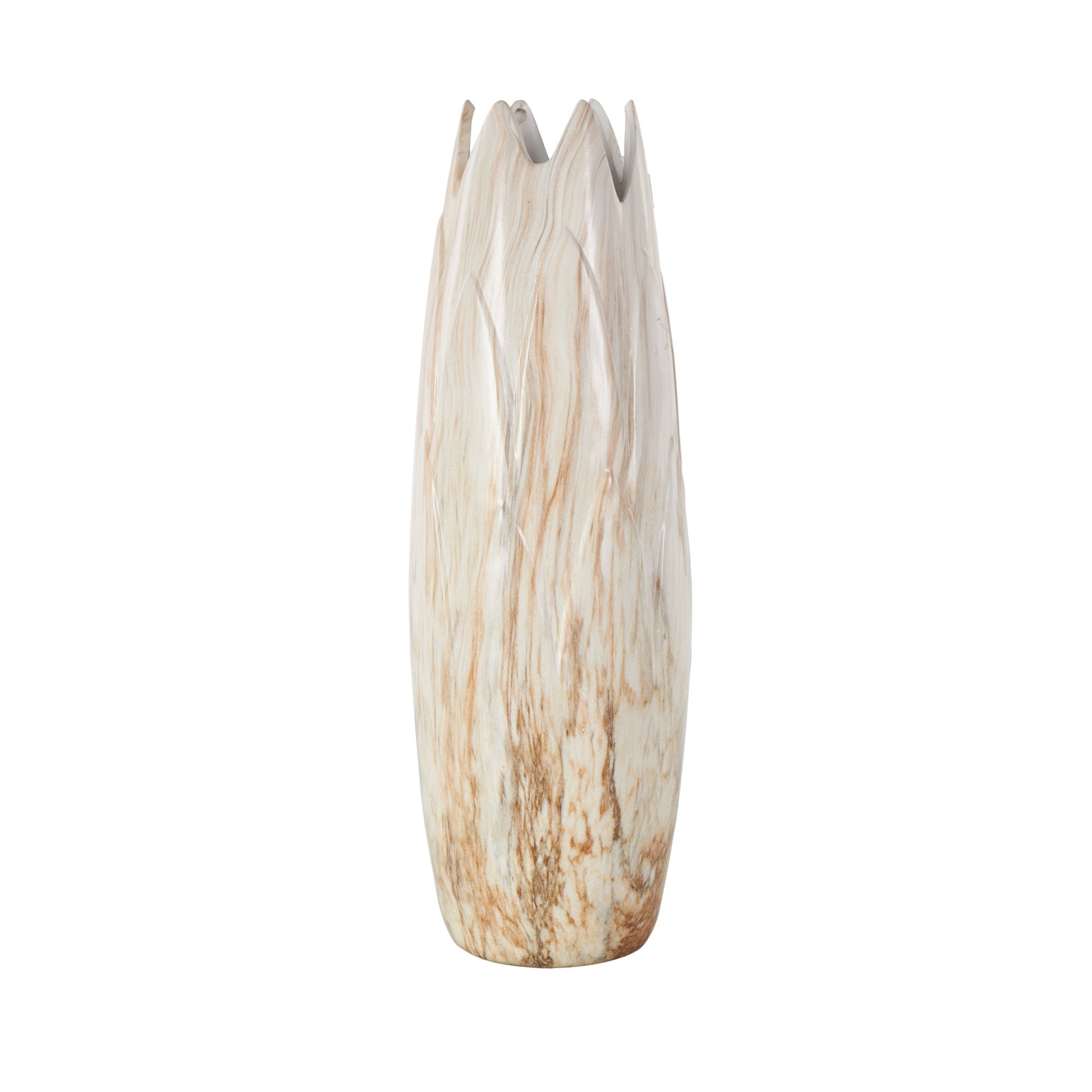 Ceramic Marbled Decorative Vase with Angled Edge Opening
