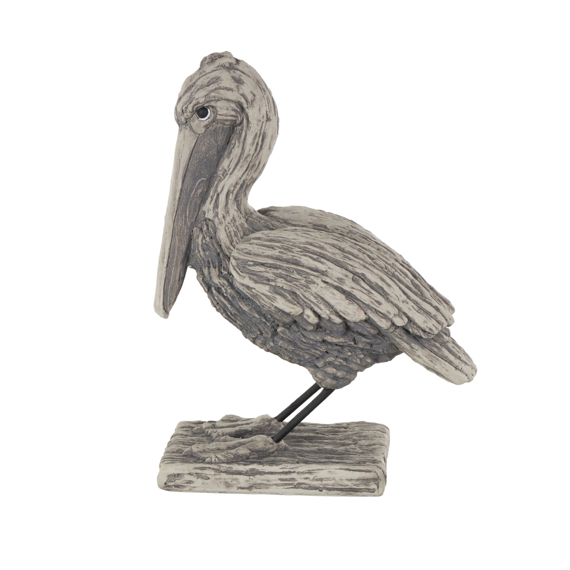 Pelican Gray Polystone Textured Decorative Sculpture
