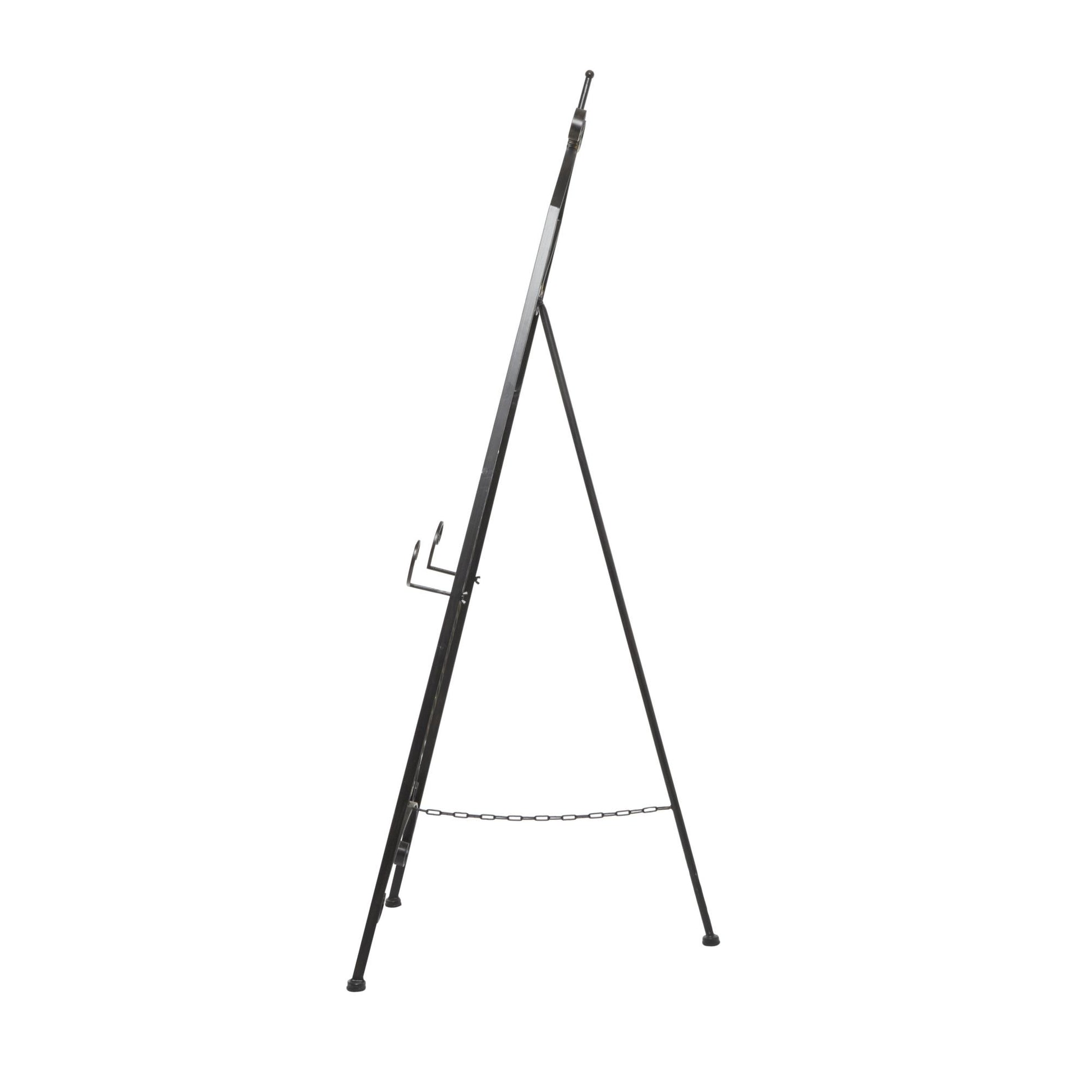 Scroll Black Metal Tall Adjustable Display Easel with Gold Accents