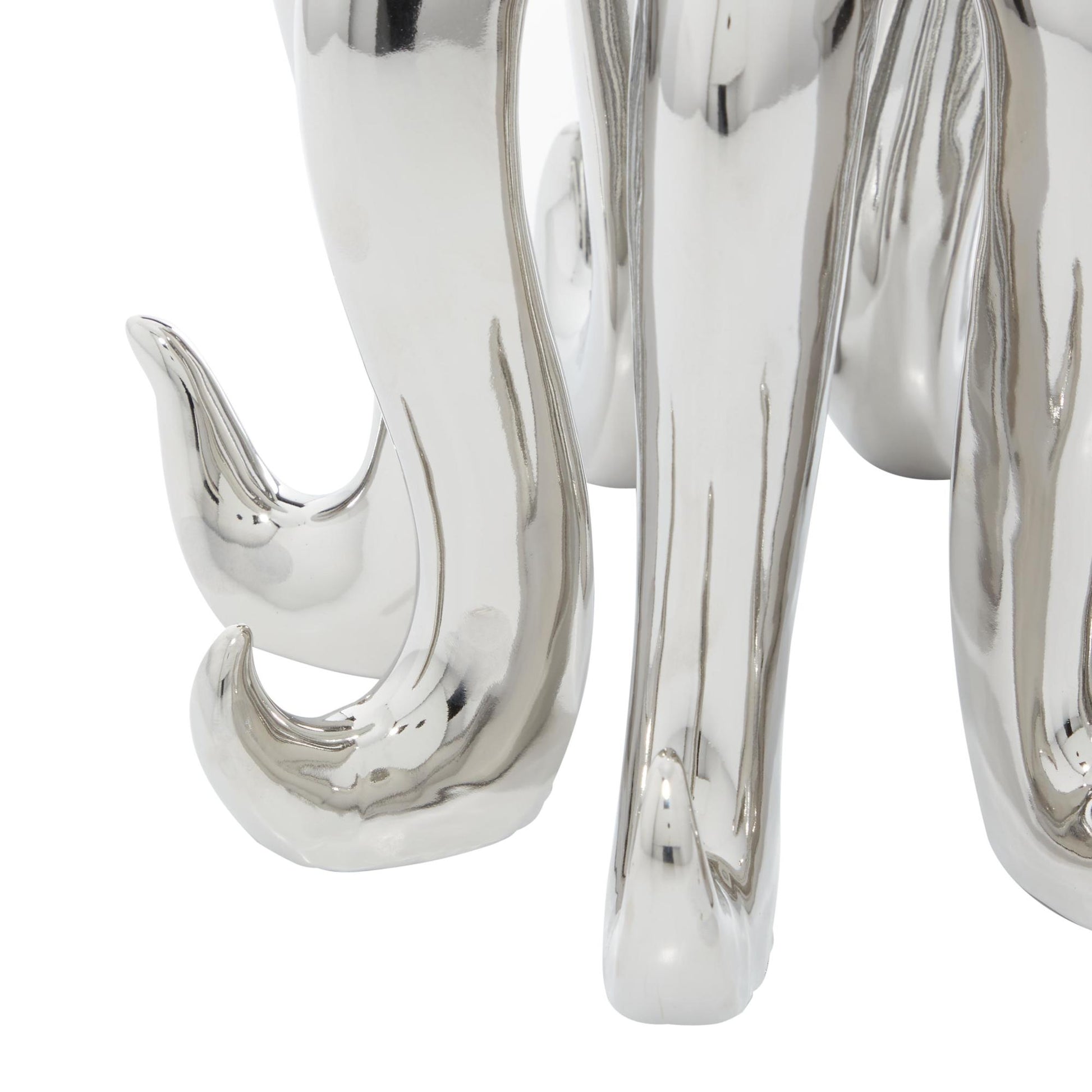 Octopus Silver Porcelain Ceramic Tall Decorative Sculpture with Long Tentacles