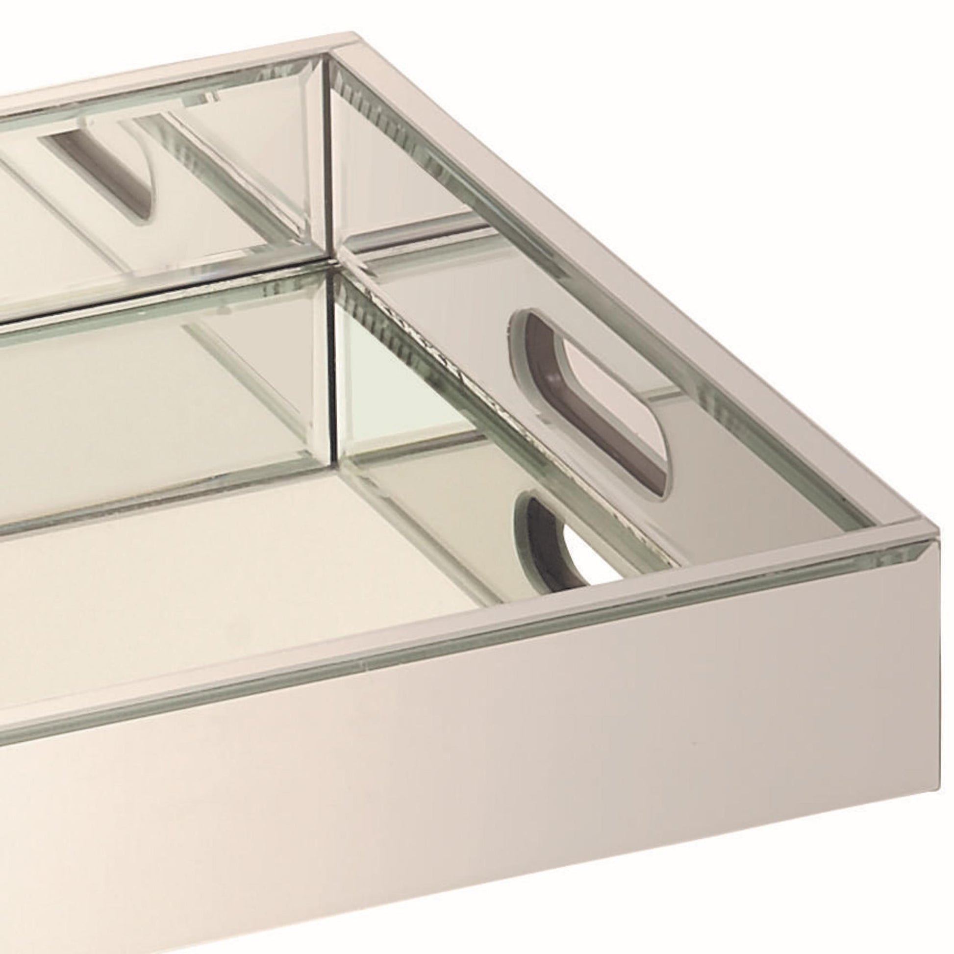 Silver Wooden Mirrored Living Room Decor Tray
