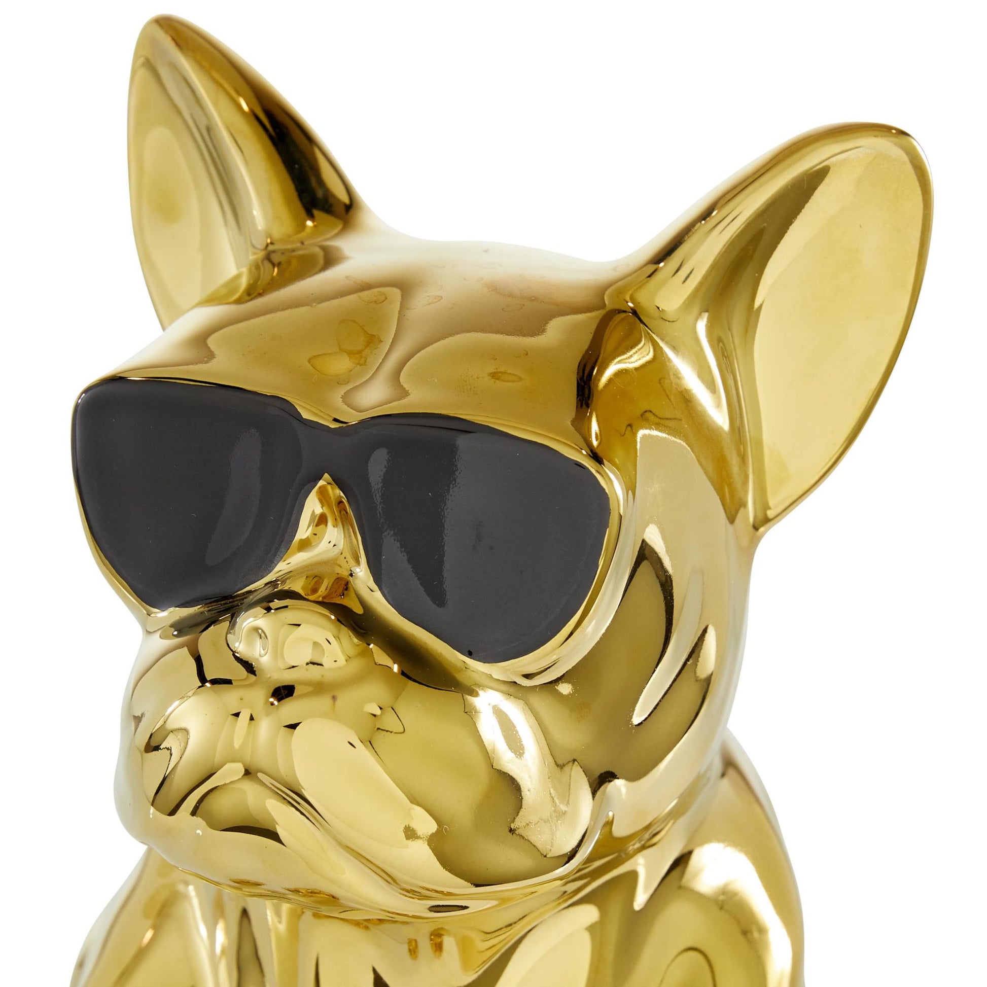 CosmoLiving by Cosmopolitan Bulldog Ceramic Decorative Sculpture with Sunglasses