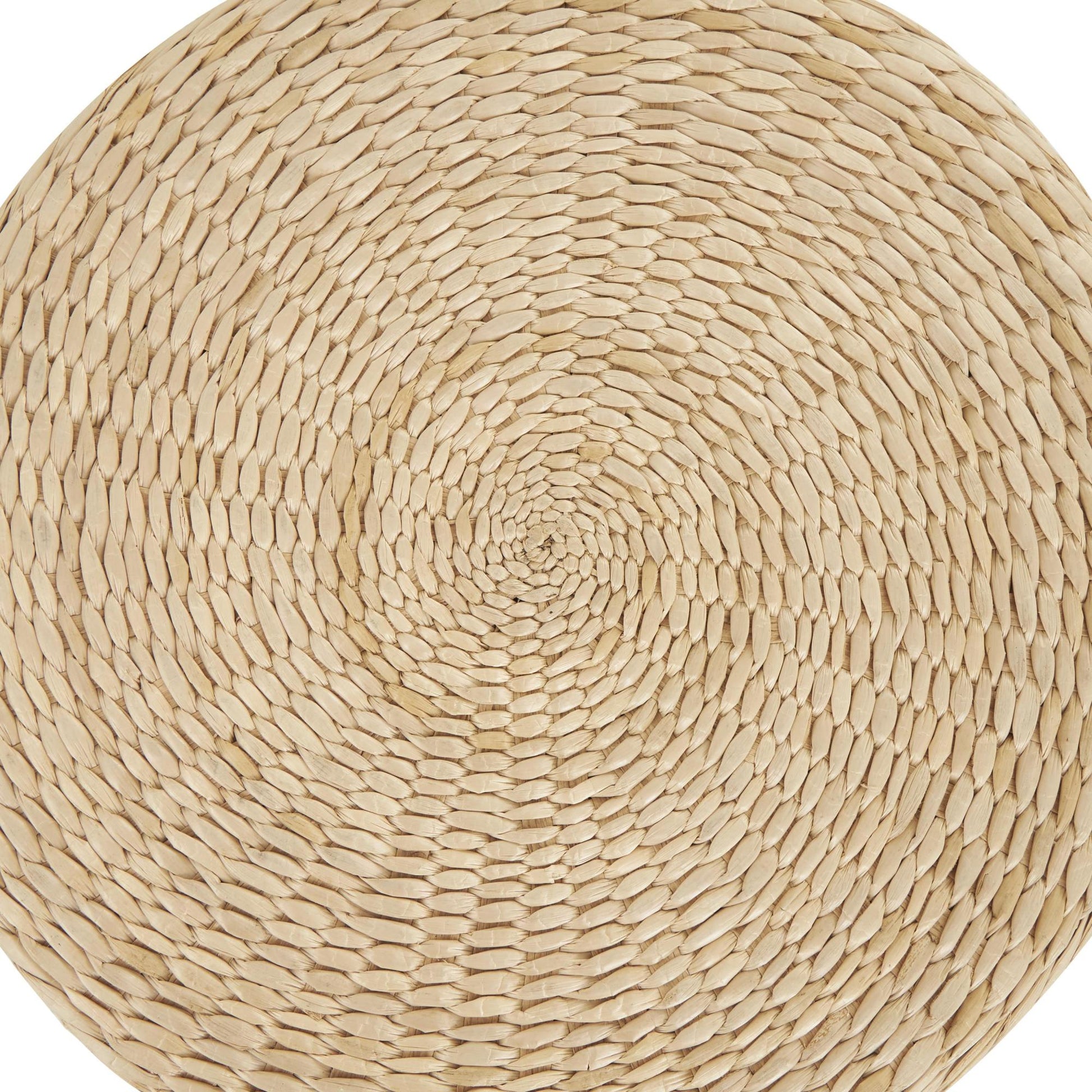 Geometric Wooden Handmade Woven Two-Toned Side End Accent Table with Seagrass Top