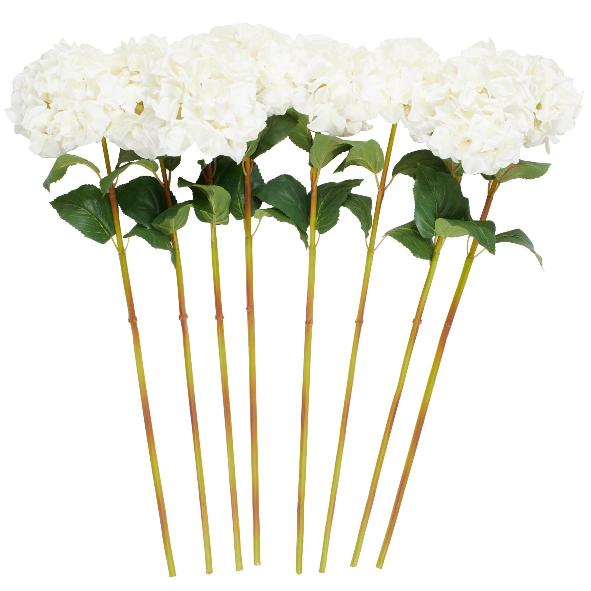 Set of 8 Hydrangea Faux Foliage Tall Indoor Outdoor Artificial Flower Stem