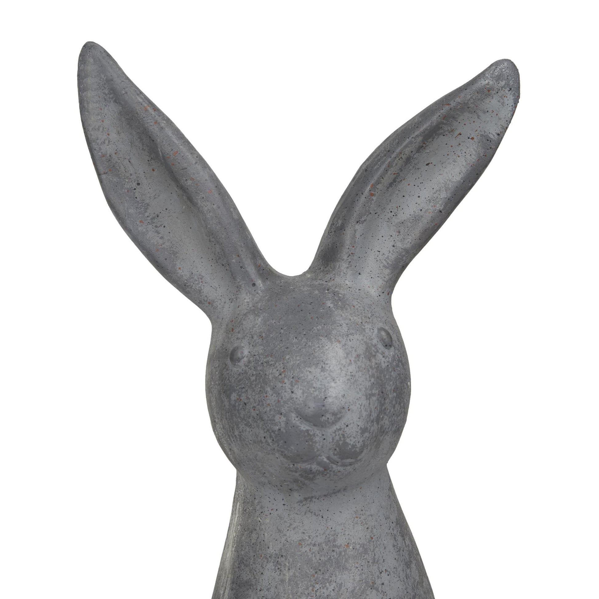 Rabbit Gray Polystone Indoor Outdoor Decorative Garden Sculpture