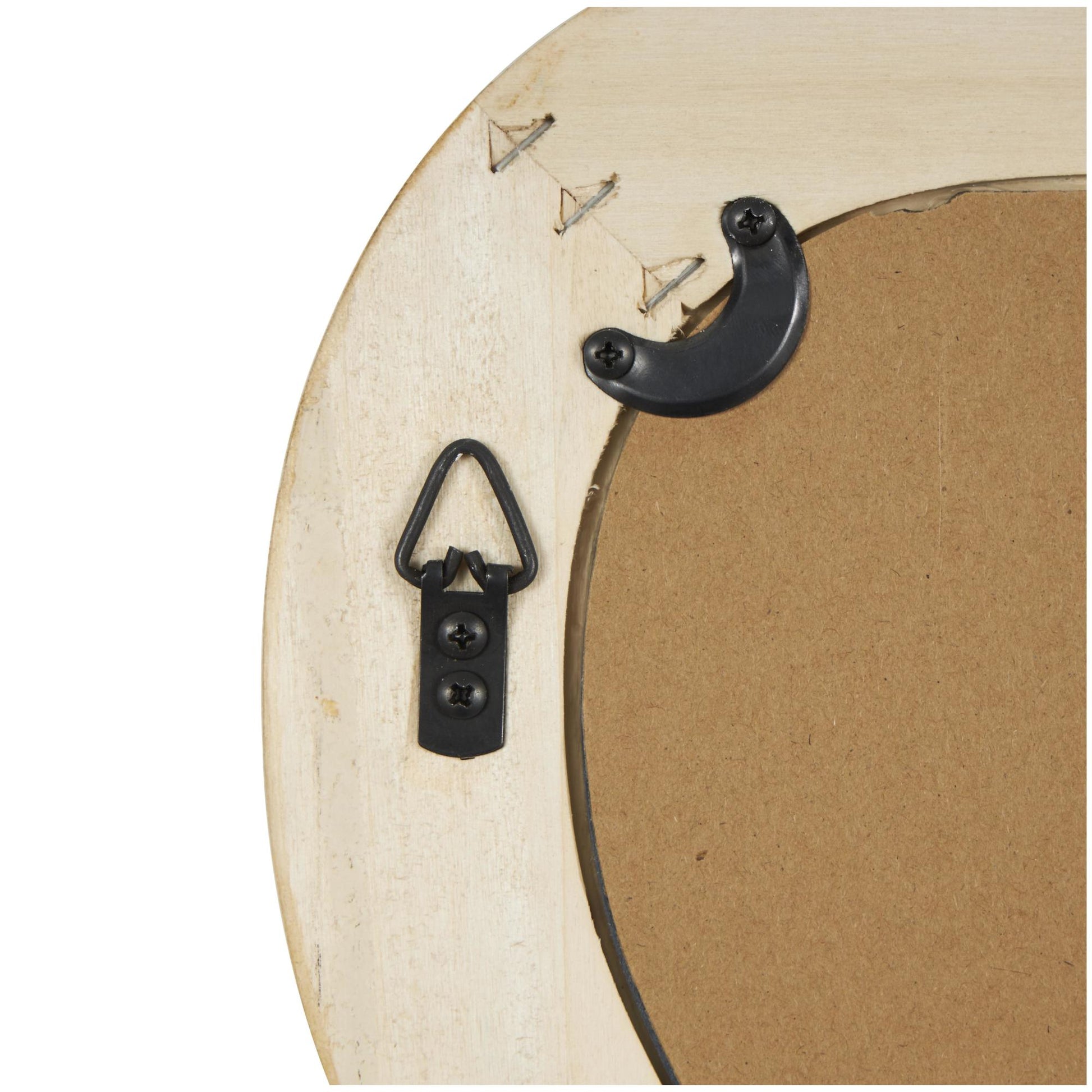 Wood Wavy Room Wall Mirror with Dimensional Carved Frame 20" x 2" x 39"