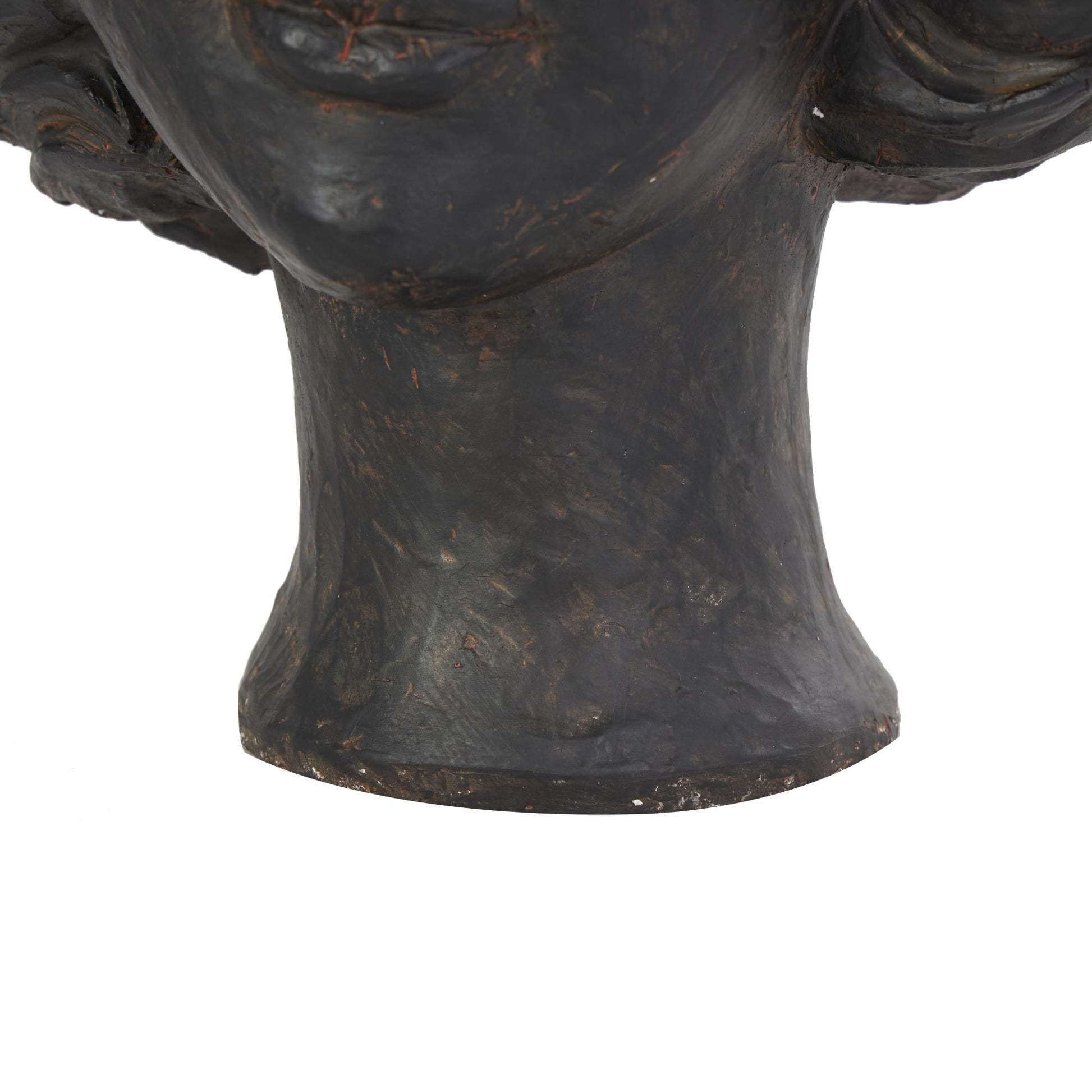 Woman Bronze Resin Head Indoor Outdoor Planter with Wide Opening and Butterfly Accents