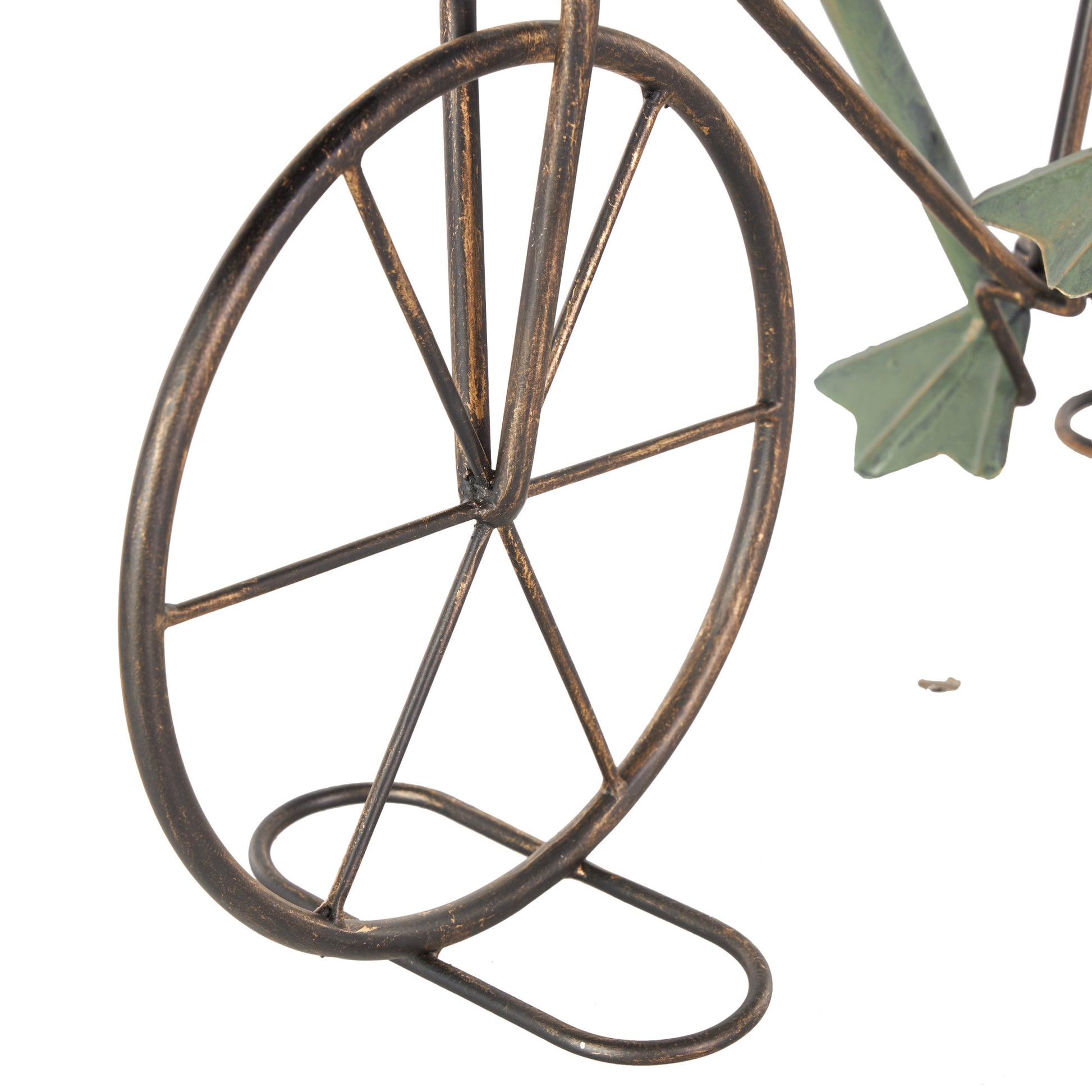 Frog Metal On Bicycle Decorative Garden Sculpture with Gold Accents 19" x 7" x 20"