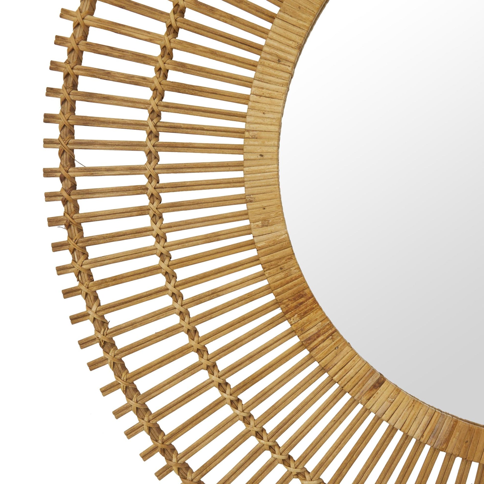 Starburst Bamboo Wood Handmade Stick Room Wall Mirror