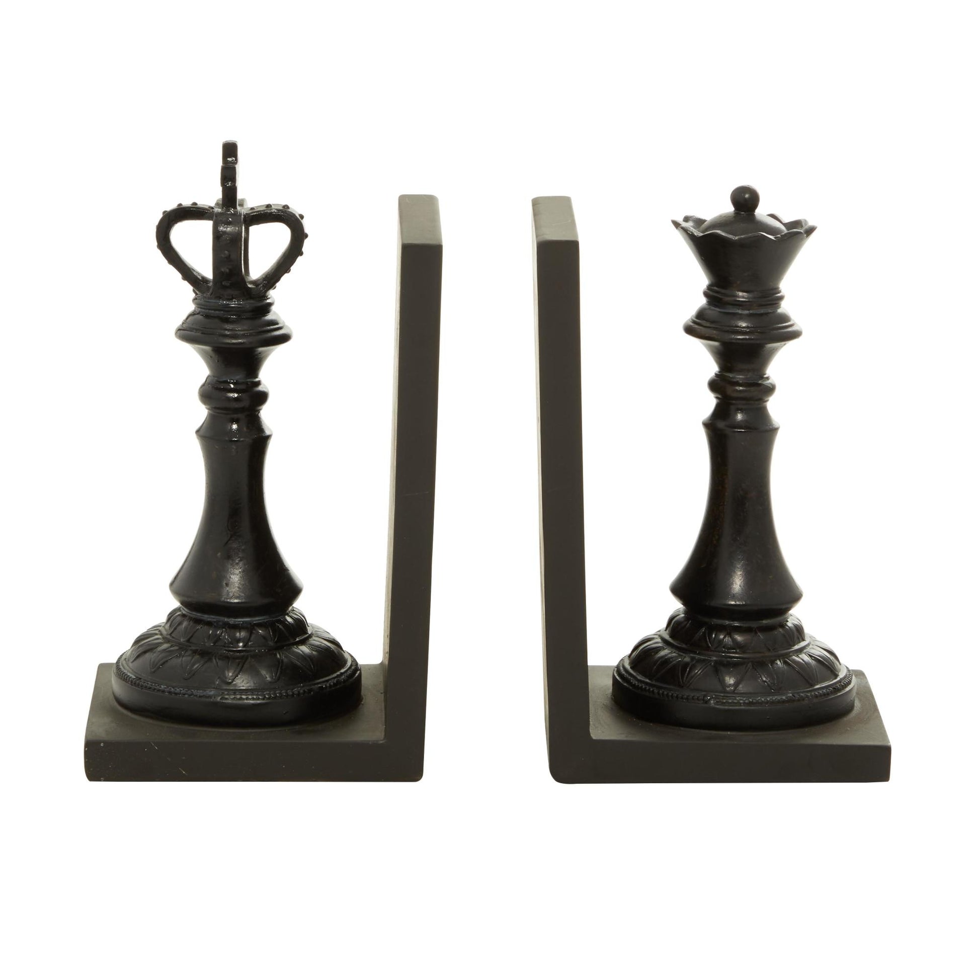 Set of 2 Chess Crystal Oversized Decorative Bookends with Cut Crystal Designs Set of 2 4"W, 10"H