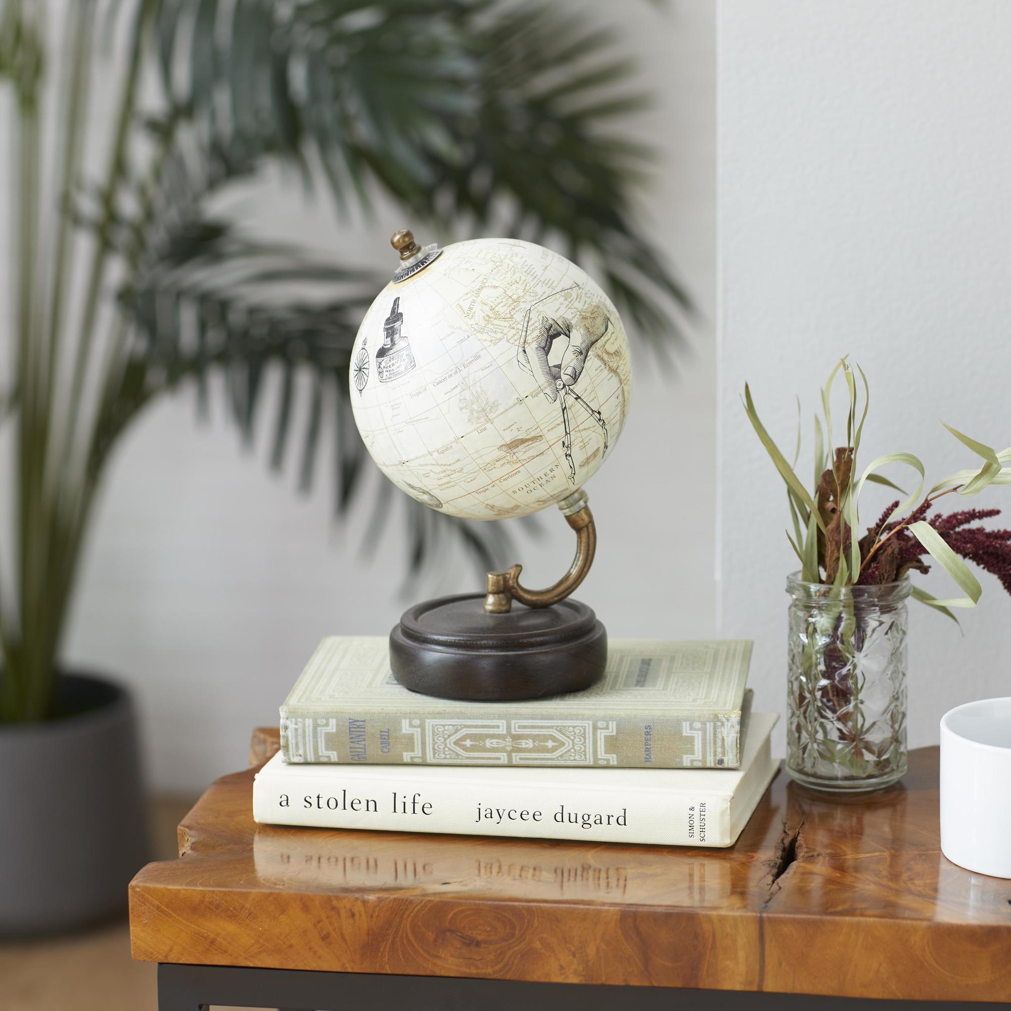 World Map Yellow Wood Educational/Geographic Earth Globe