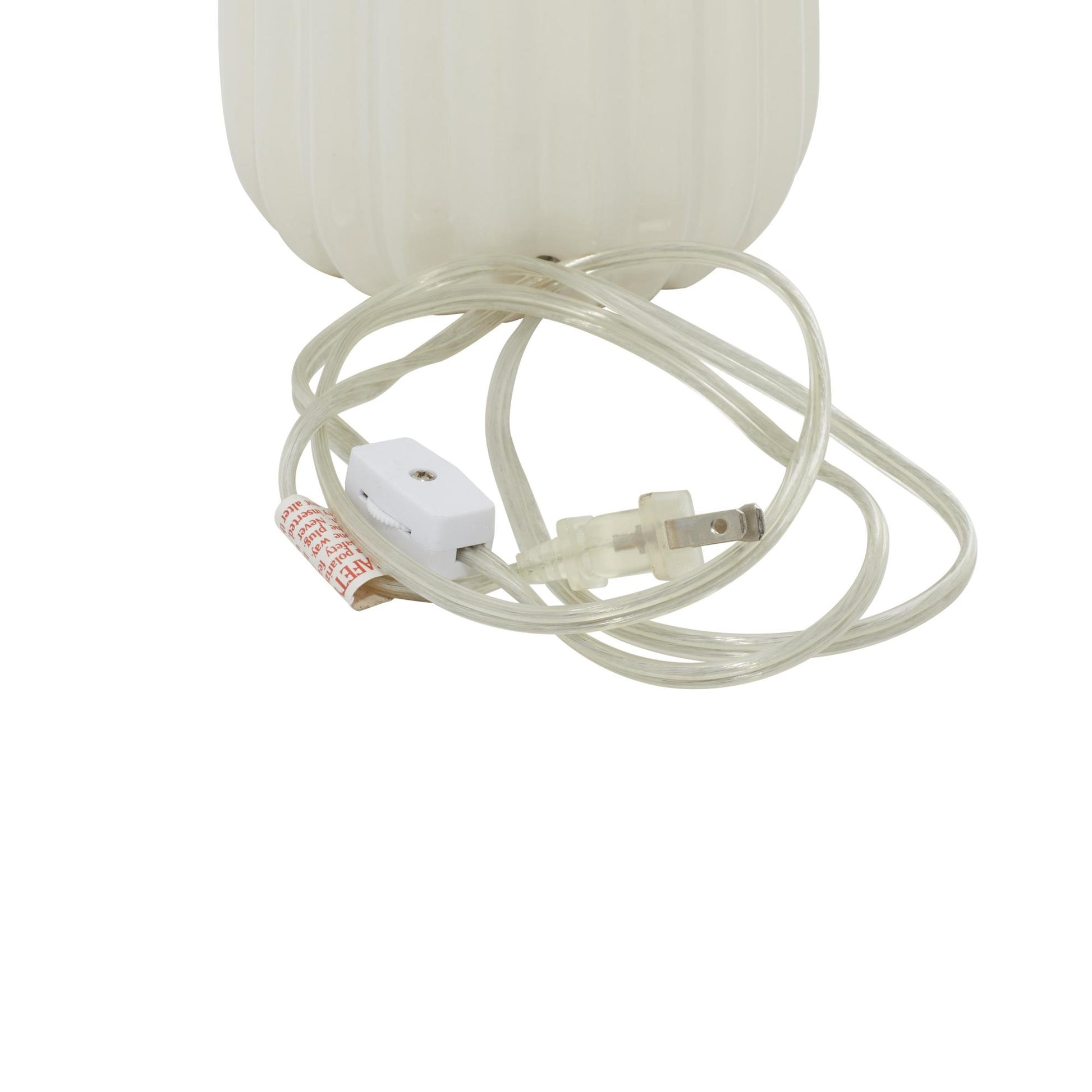 White Ceramic Ribbed Room Table Lamp