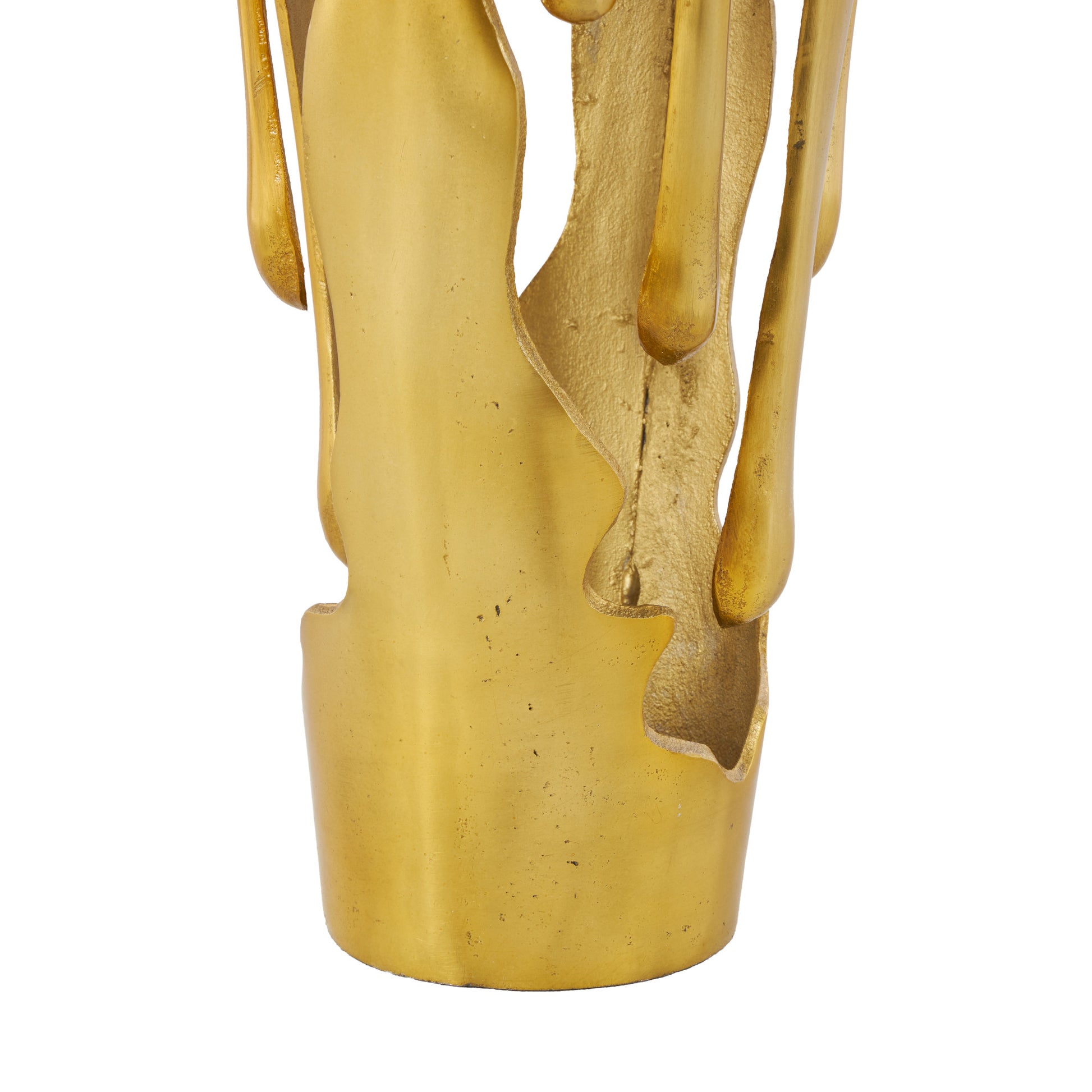 Abstract Aluminum Metal Drip Decorative Vase with Melting Designed Body