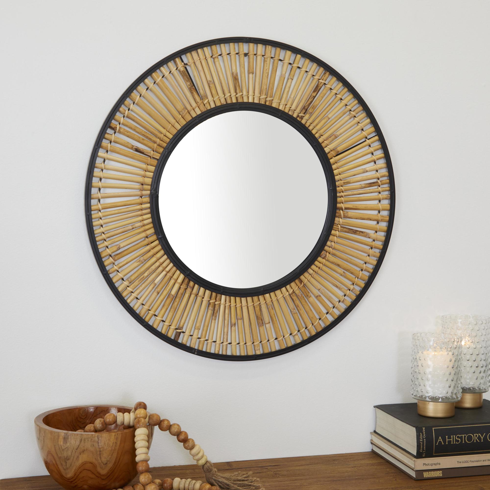 Tribal Brown Metal Handmade Woven Room Wall Mirror
