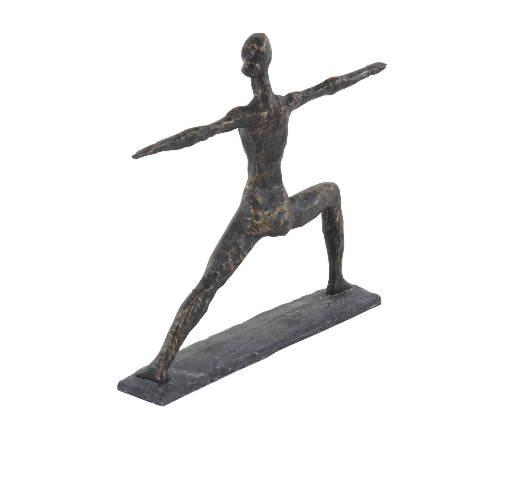 Yoga Brass Polystone Decorative Sculpture