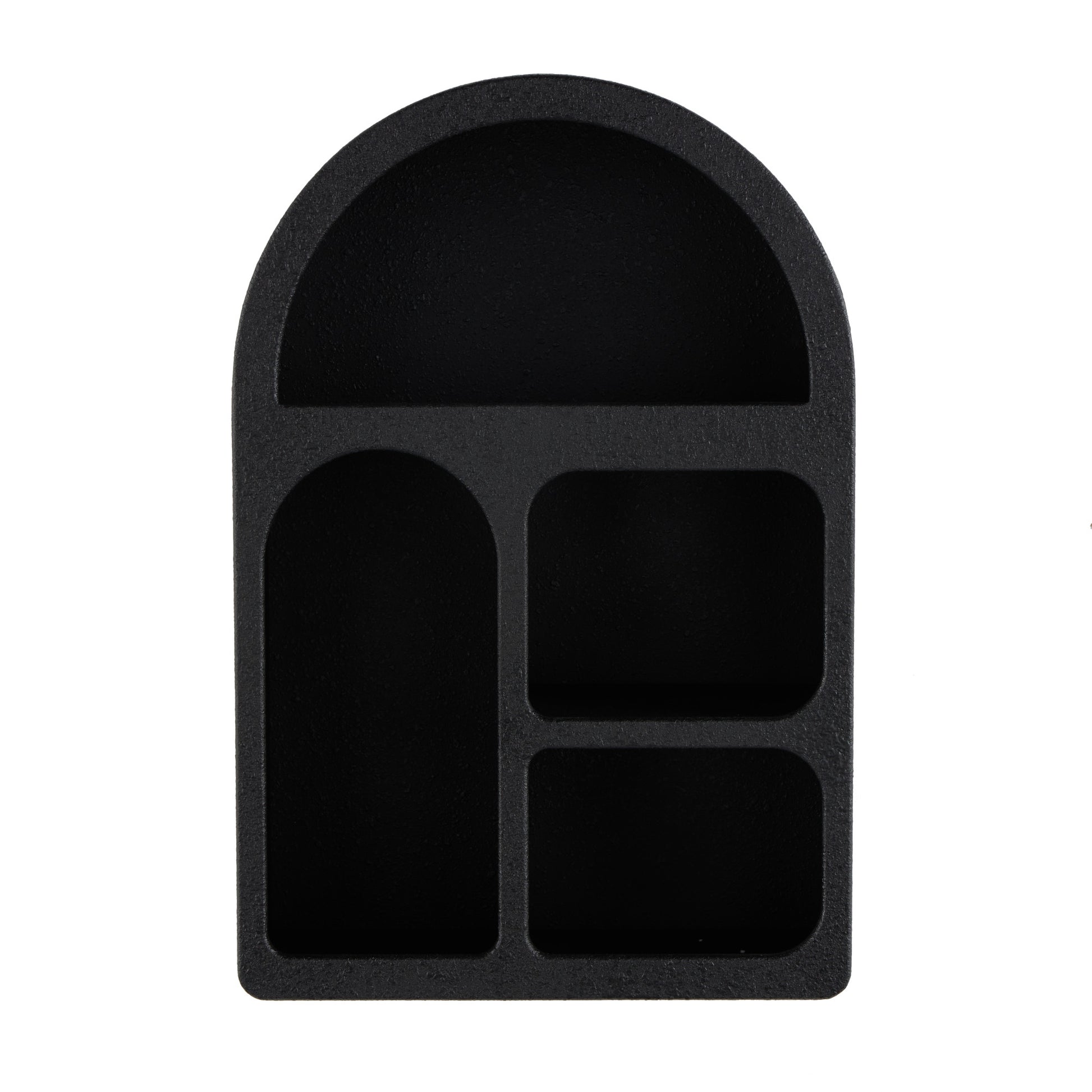 Geometric Wooden Arched 4 Shelf Room Wall Shelf with Varying Block Shapes