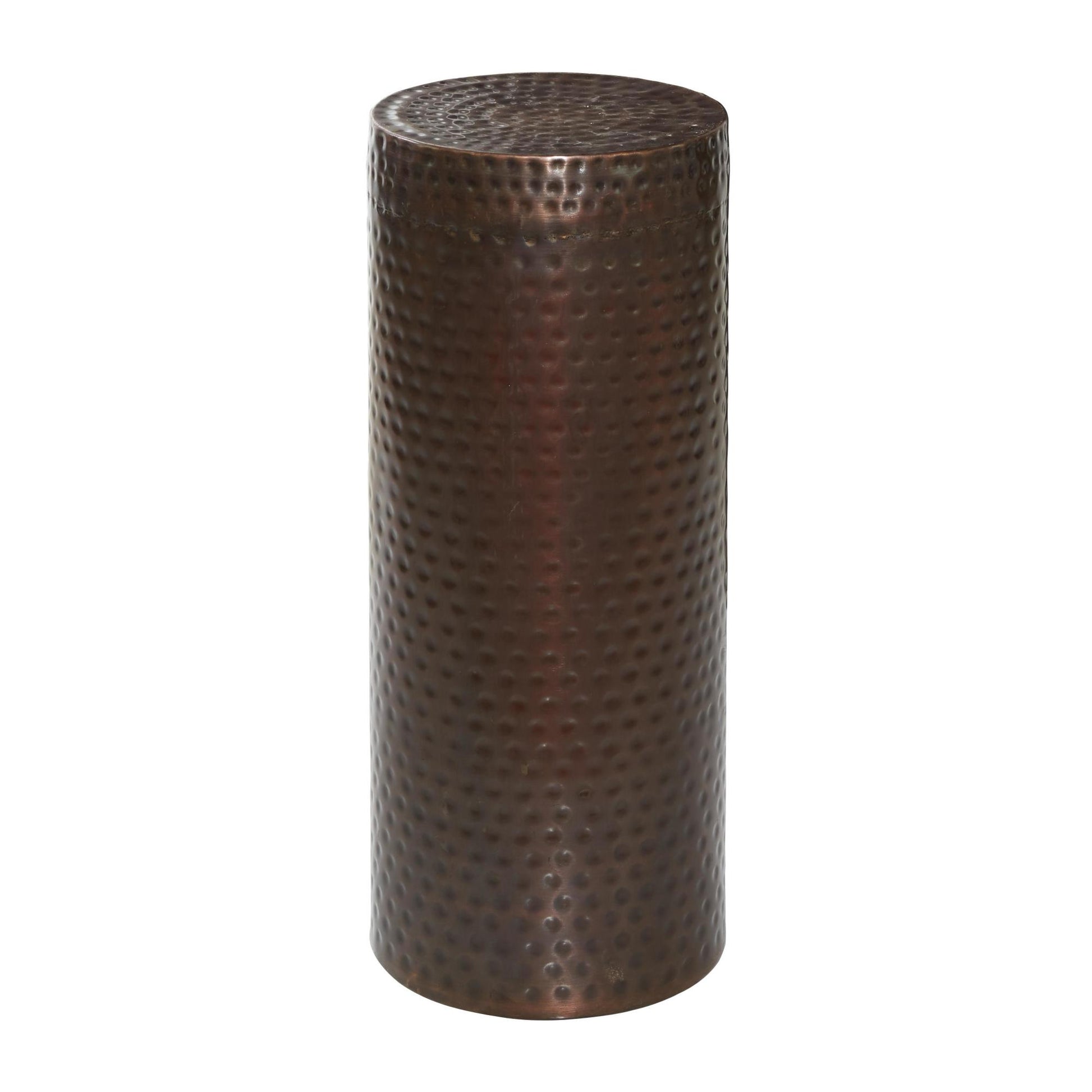 Set of 4 Abstract Metal Tall Slim Side End Pedestal Table with Grooved Shell Design Set of 4 36", 32", 24", 18"H