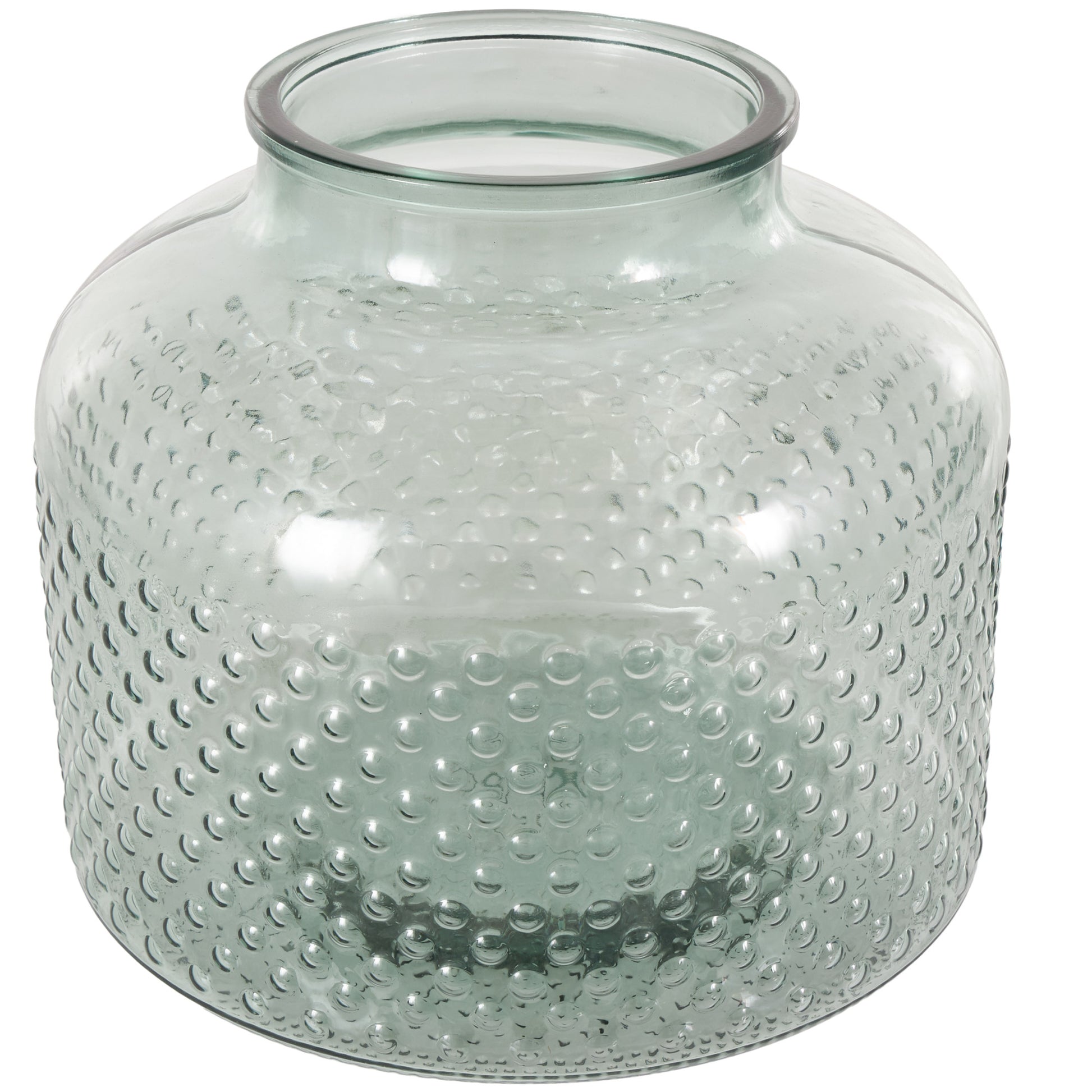 Green Glass Spotted Decorative Vase