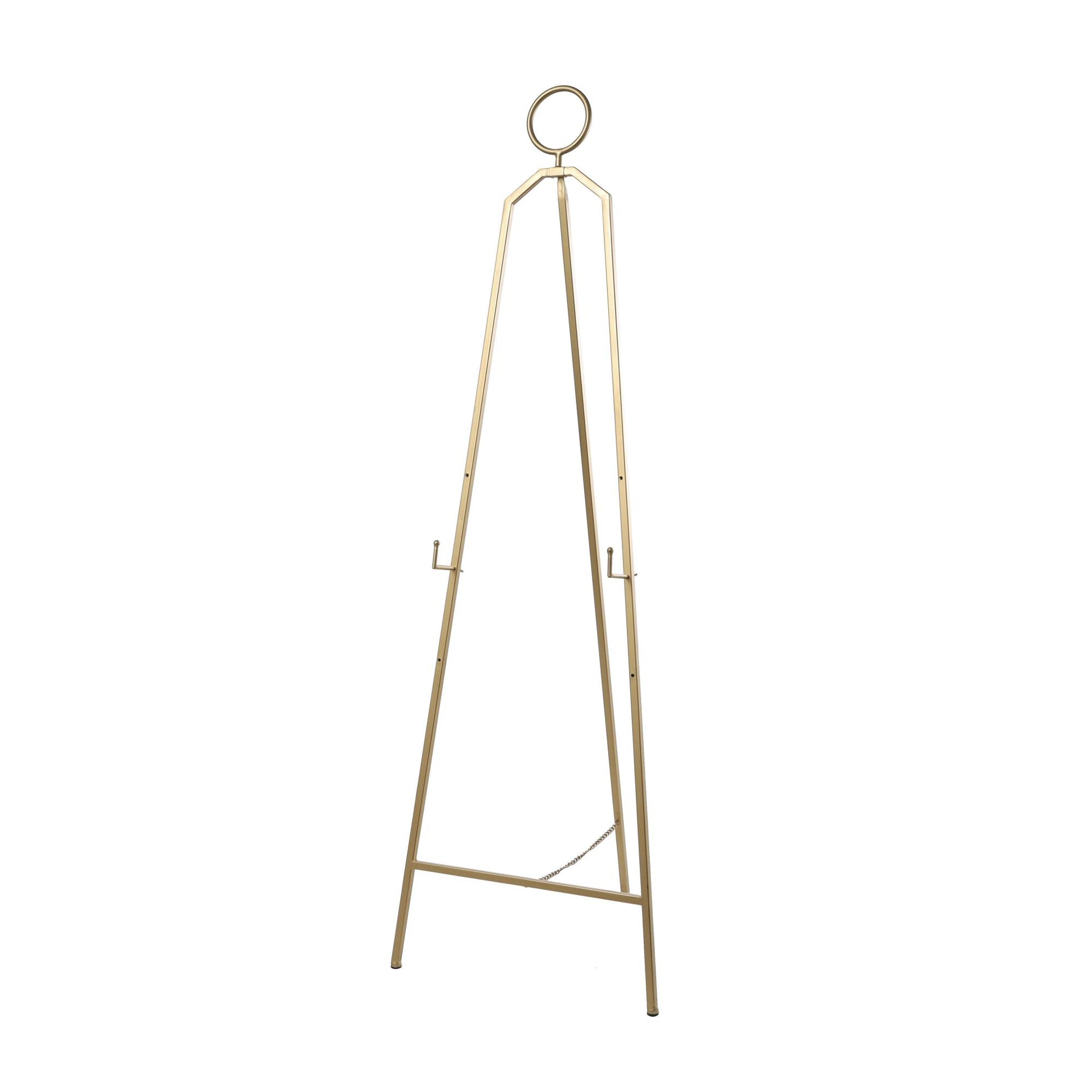 Gold Metal Tall Adjustable 3 Tier Display Easel with Circular Ring Top