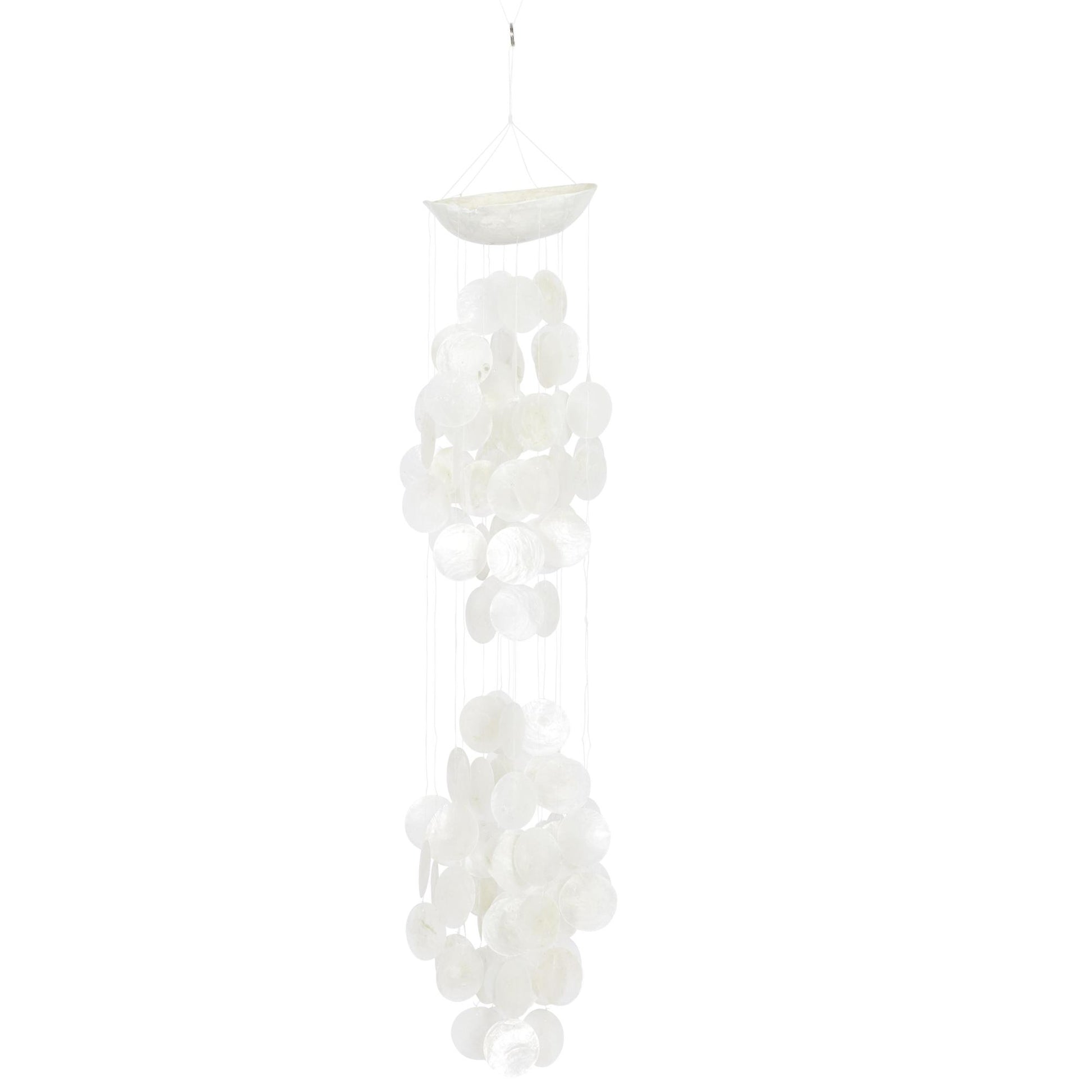 Geometric Capiz Shell Waterfall Indoor Outdoor Windchime