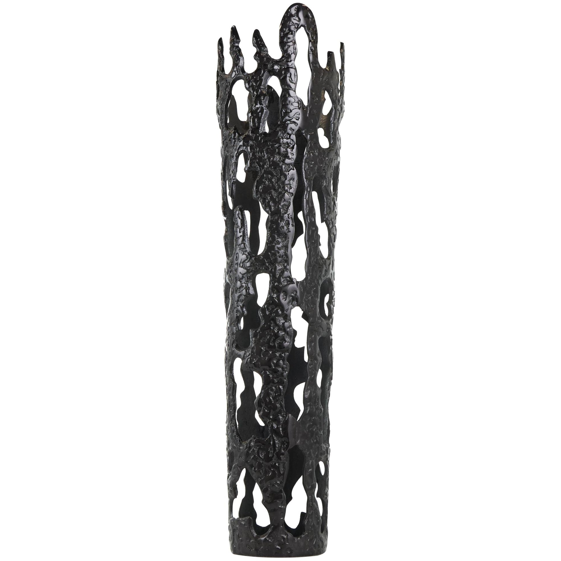Abstract Aluminum Metal Drip Decorative Vase with Melting Designed Body