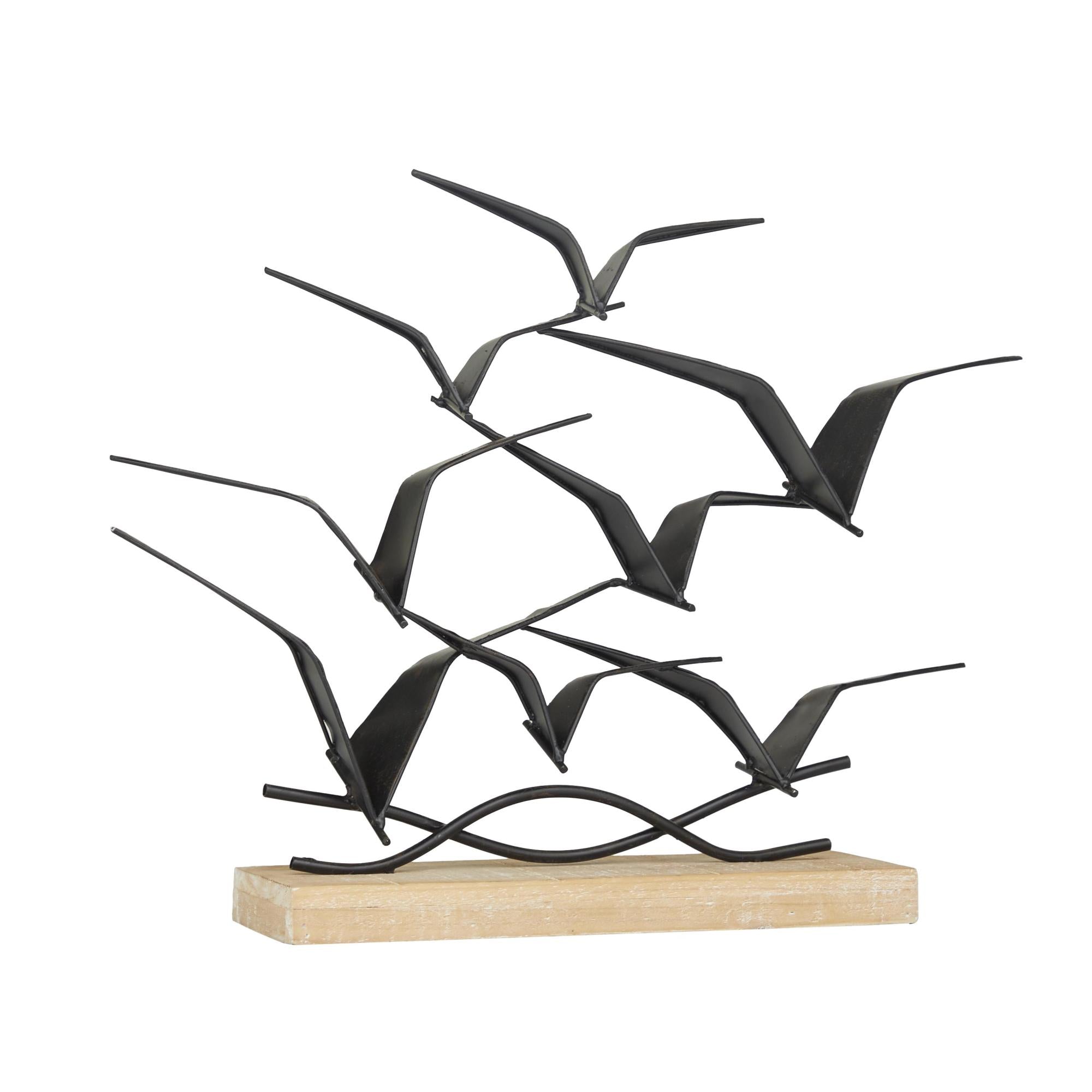 Bird Black Metal Decorative Sculpture
