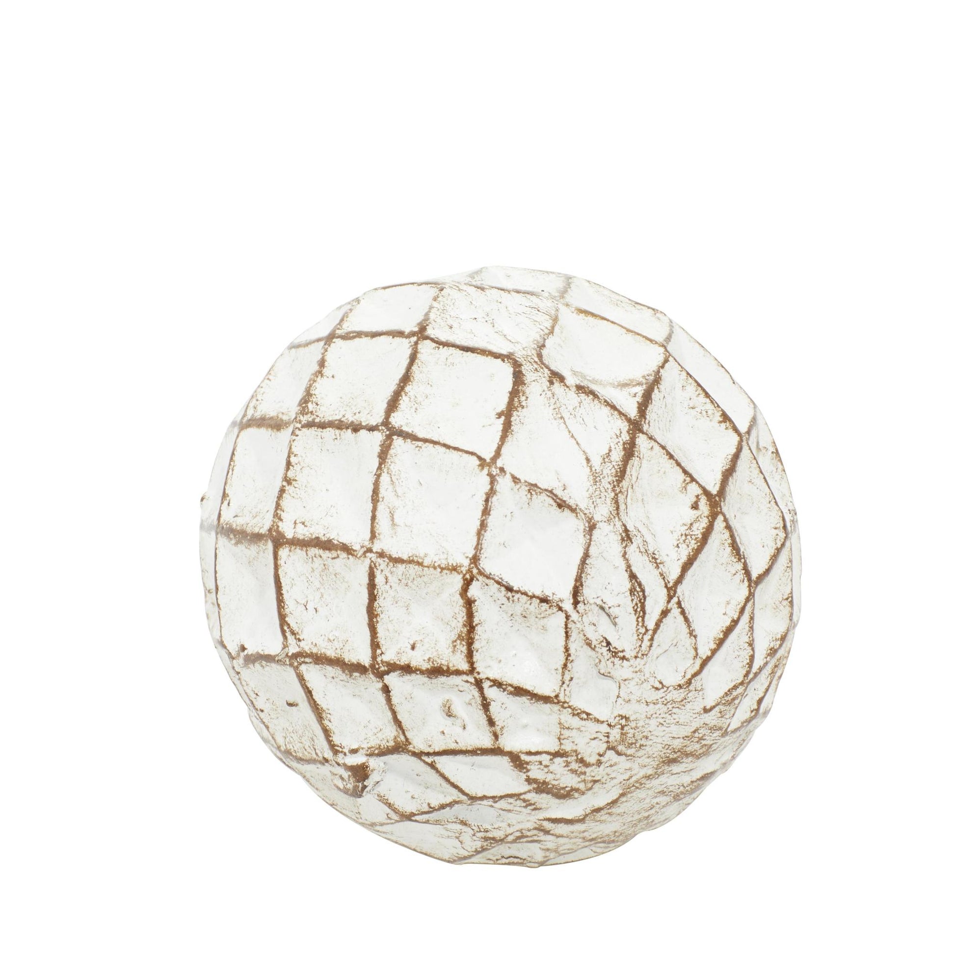 Set of 4 White Ceramic Handmade Carved Decorative Orbs & Vase Filler with Varying Patterns