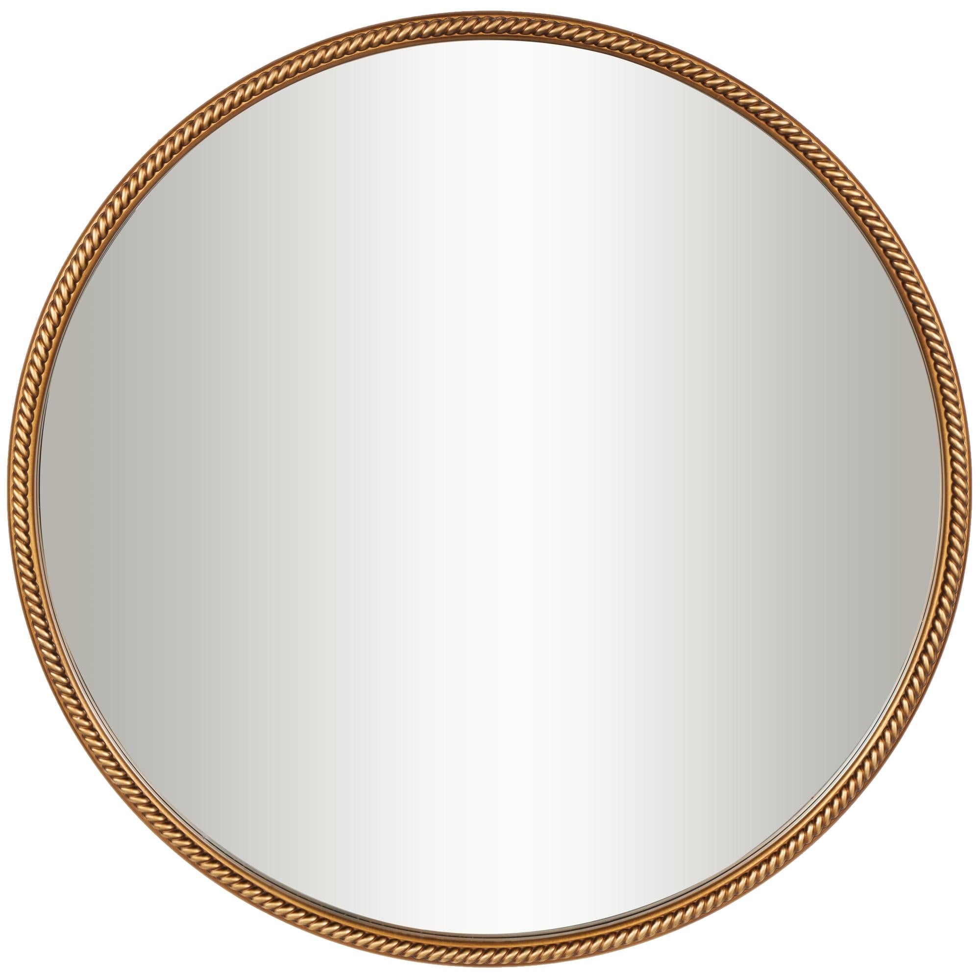 Gold Resin Room Wall Mirror with Twisted Chain Inspired Frame
