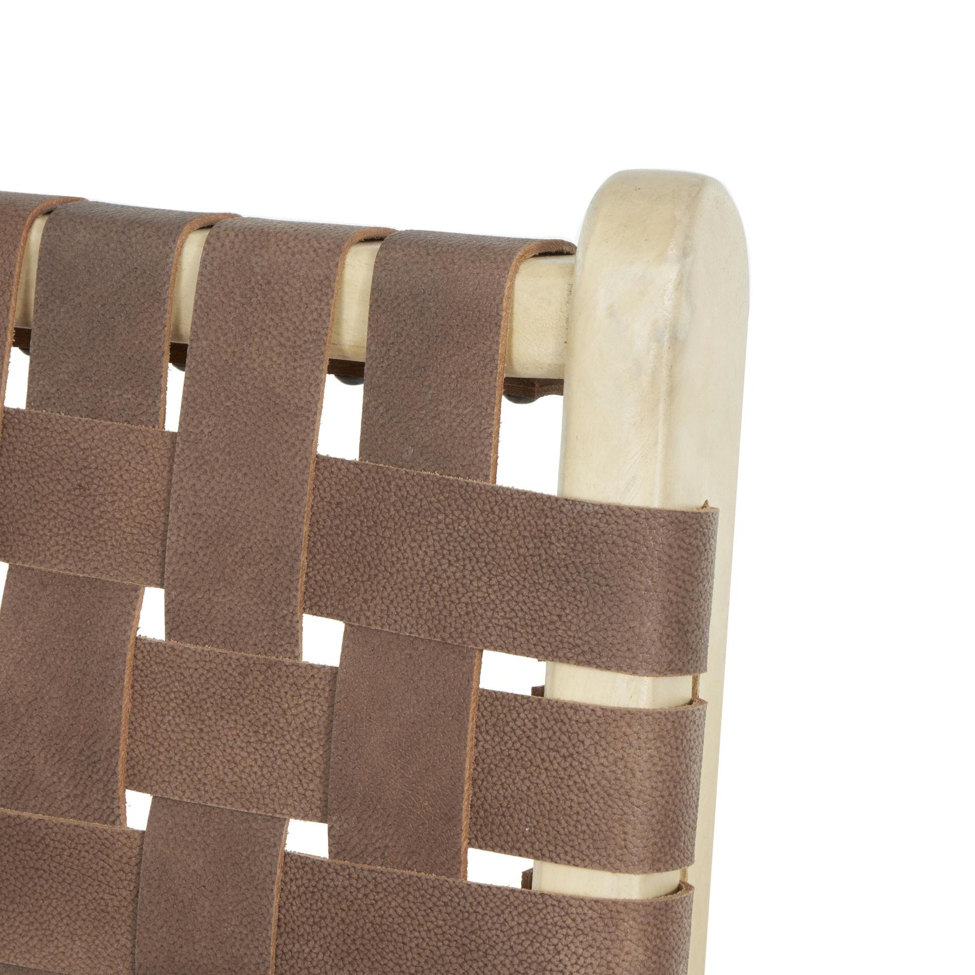 Mango Wood Handmade Woven Kitchen Bar Stool with with Backrest and Footrest