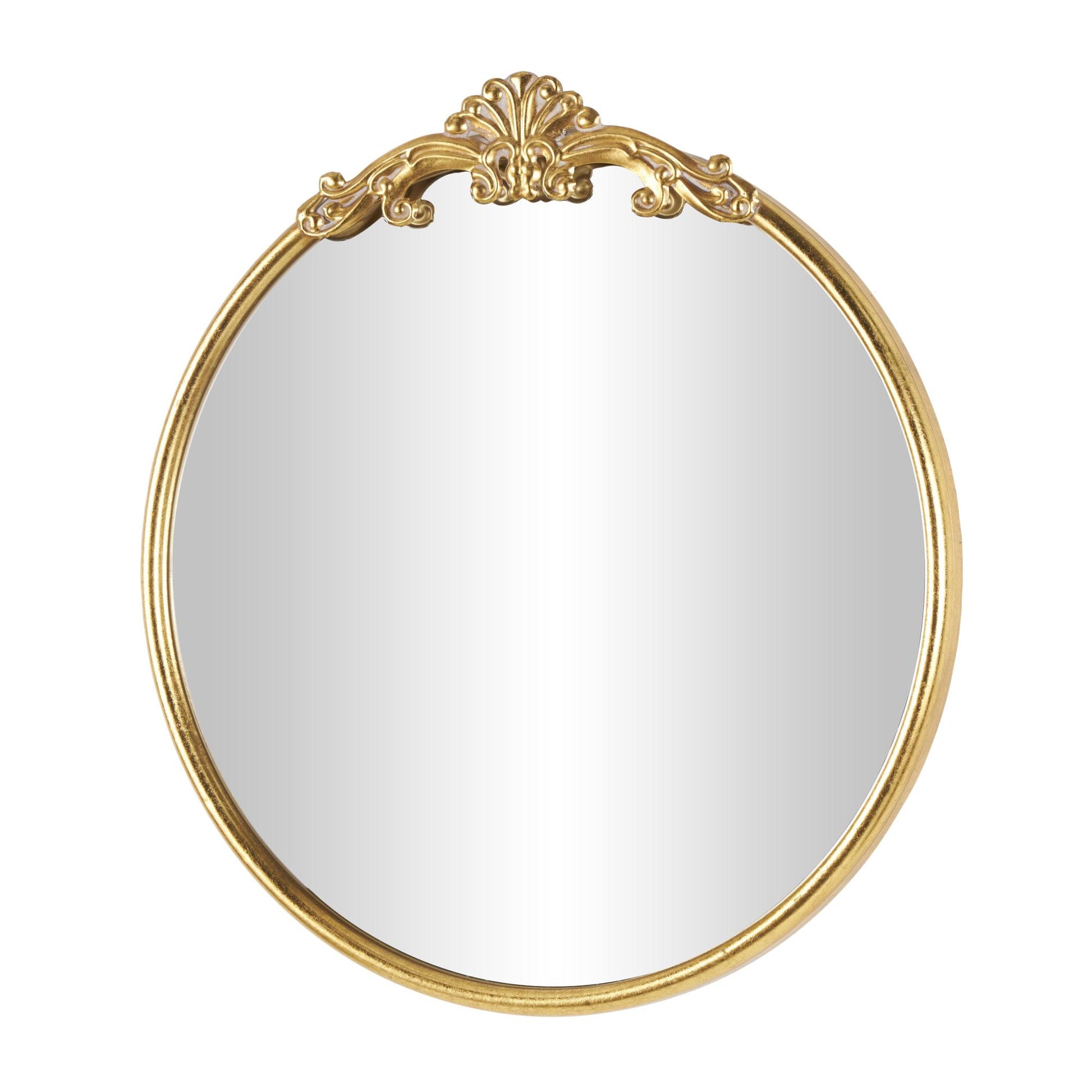 Scroll Gold Metal Ornate Baroque Round Room Wall Mirror