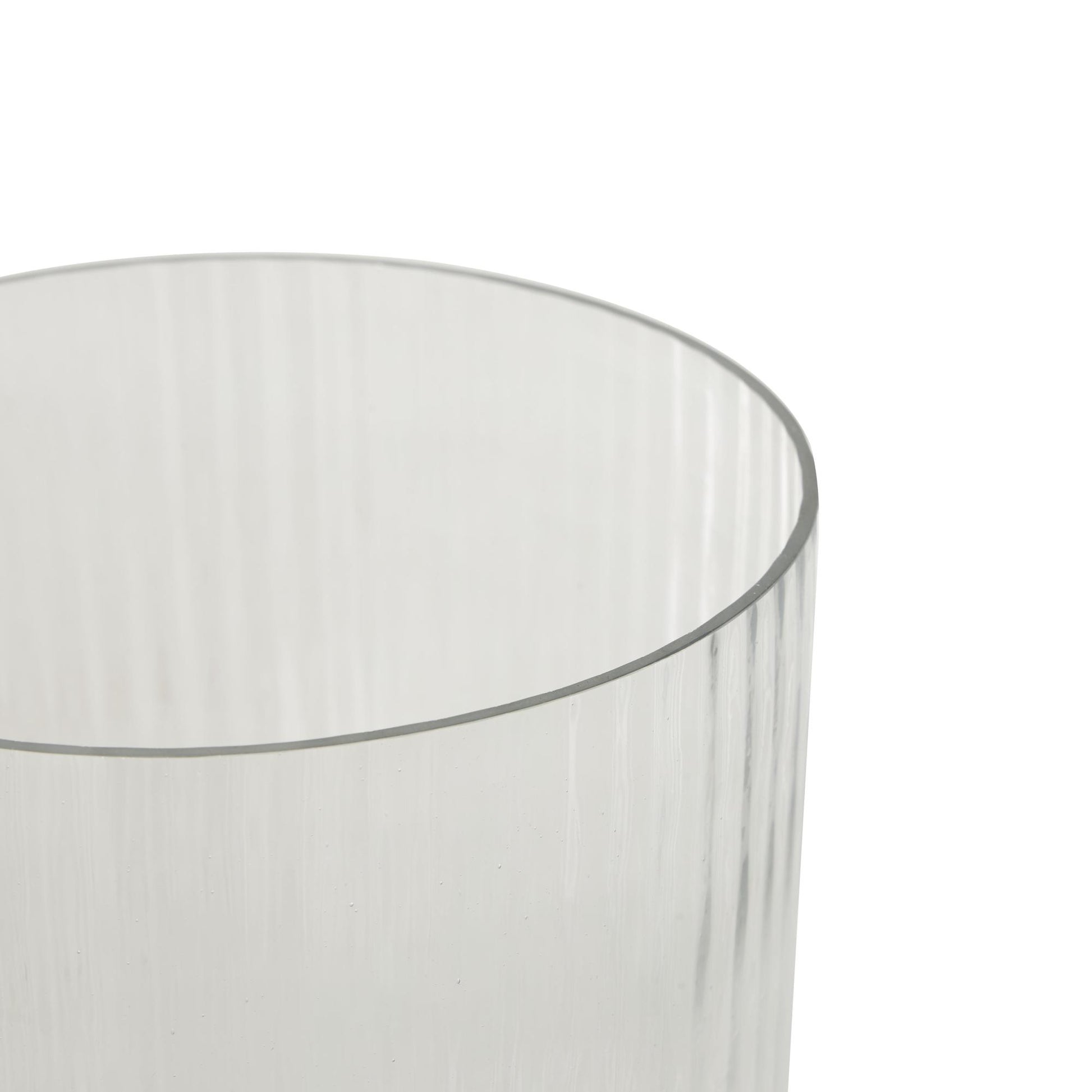 Glass Ribbed Fluted Decorative Candle Holder with Elevated Base 6" x 6" x 11"