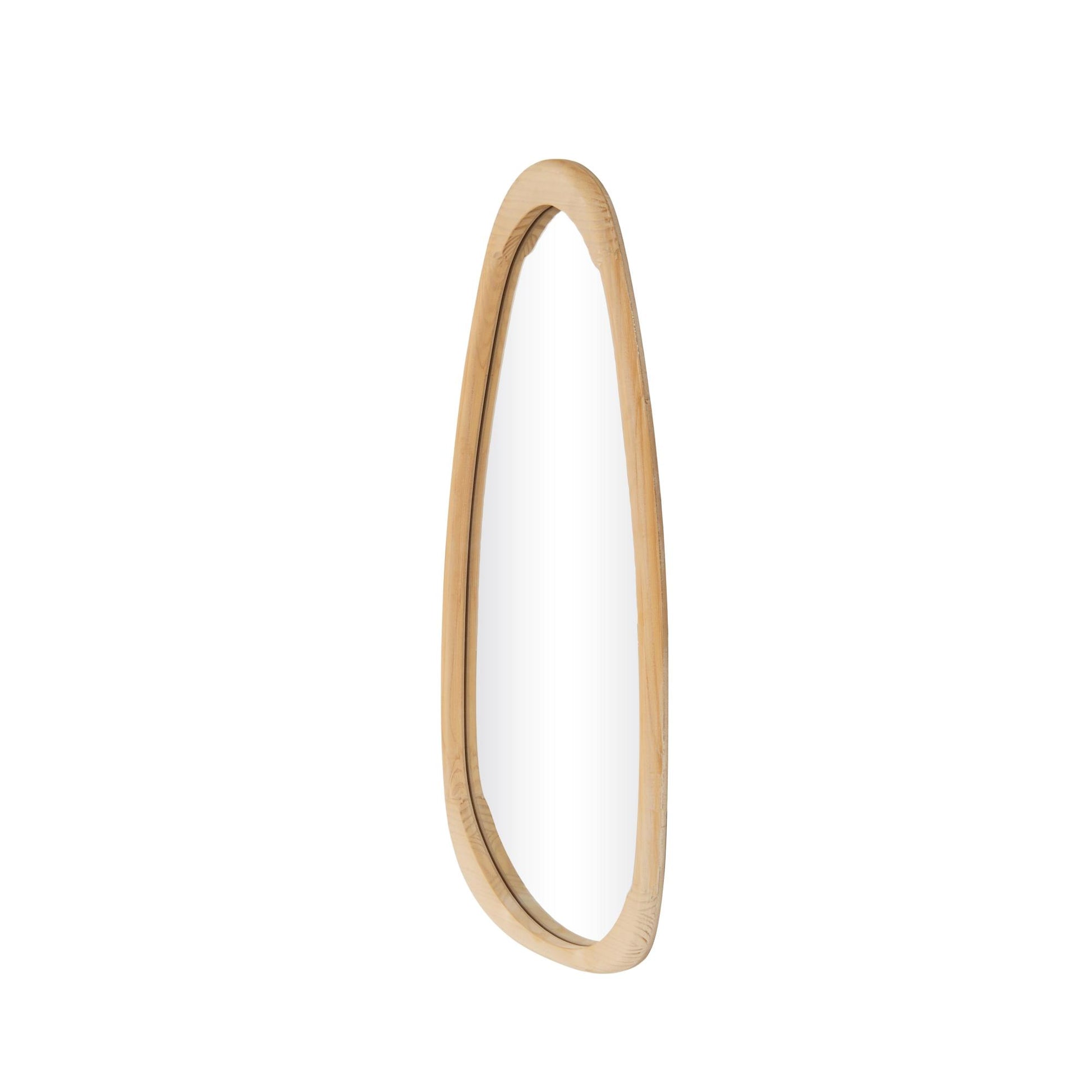Brown Wood Oval Room Wall Mirror
