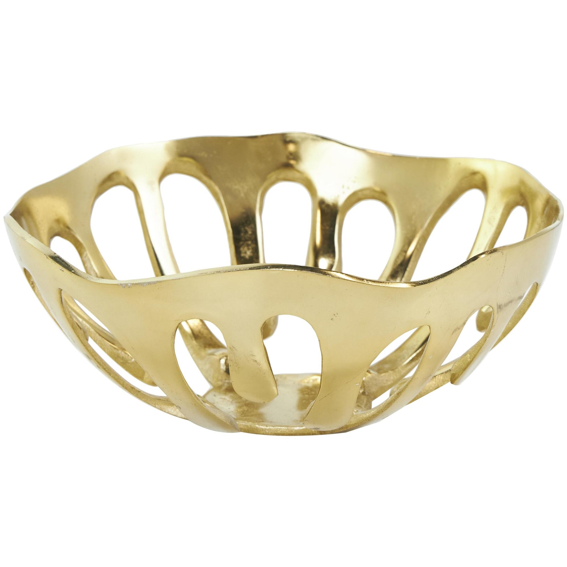 Set of 2 Abstract Aluminum Metal Drip Large Decorative Bowl with Melting Designed Body