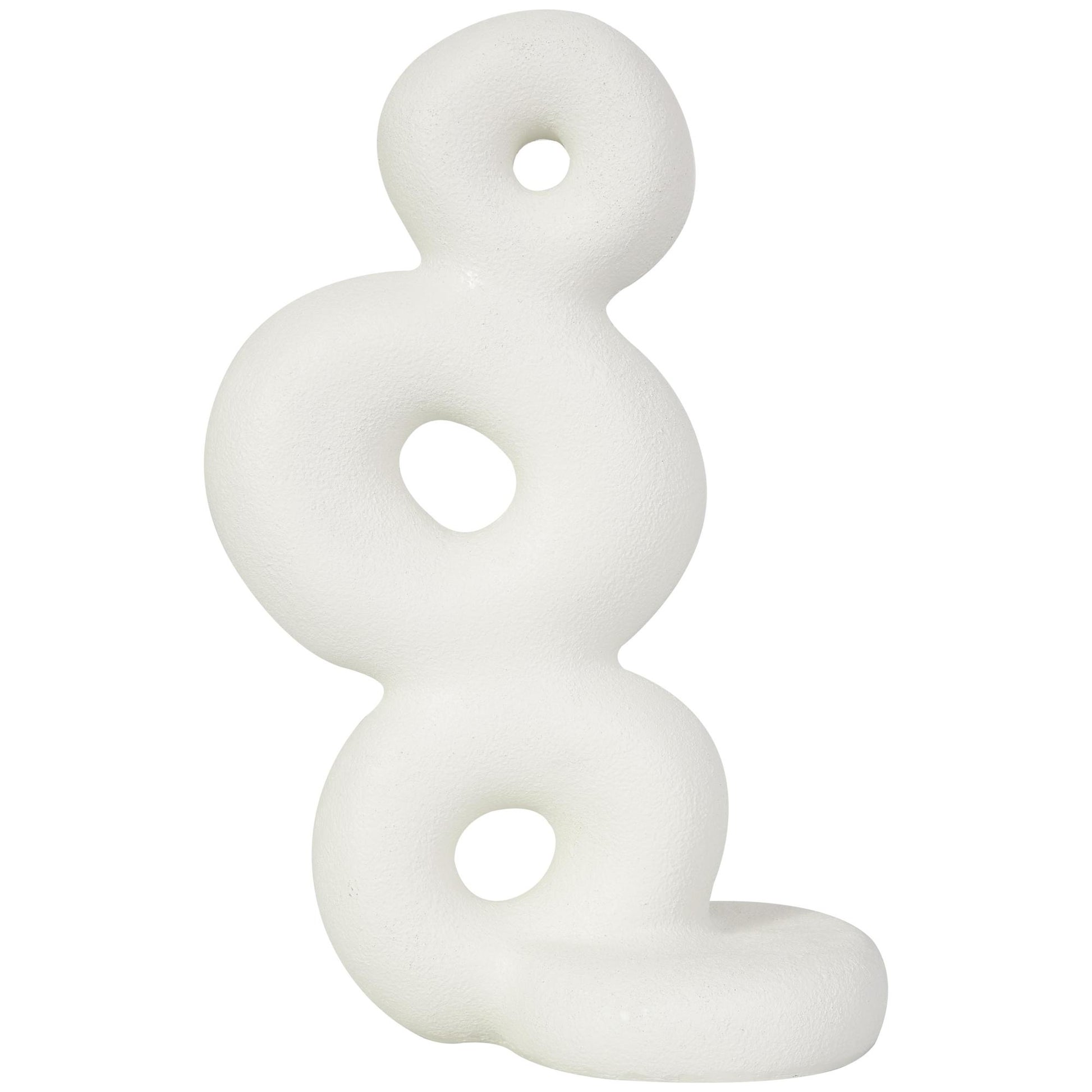 Abstract White Resin Stacked Circle Ring Decorative Sculpture