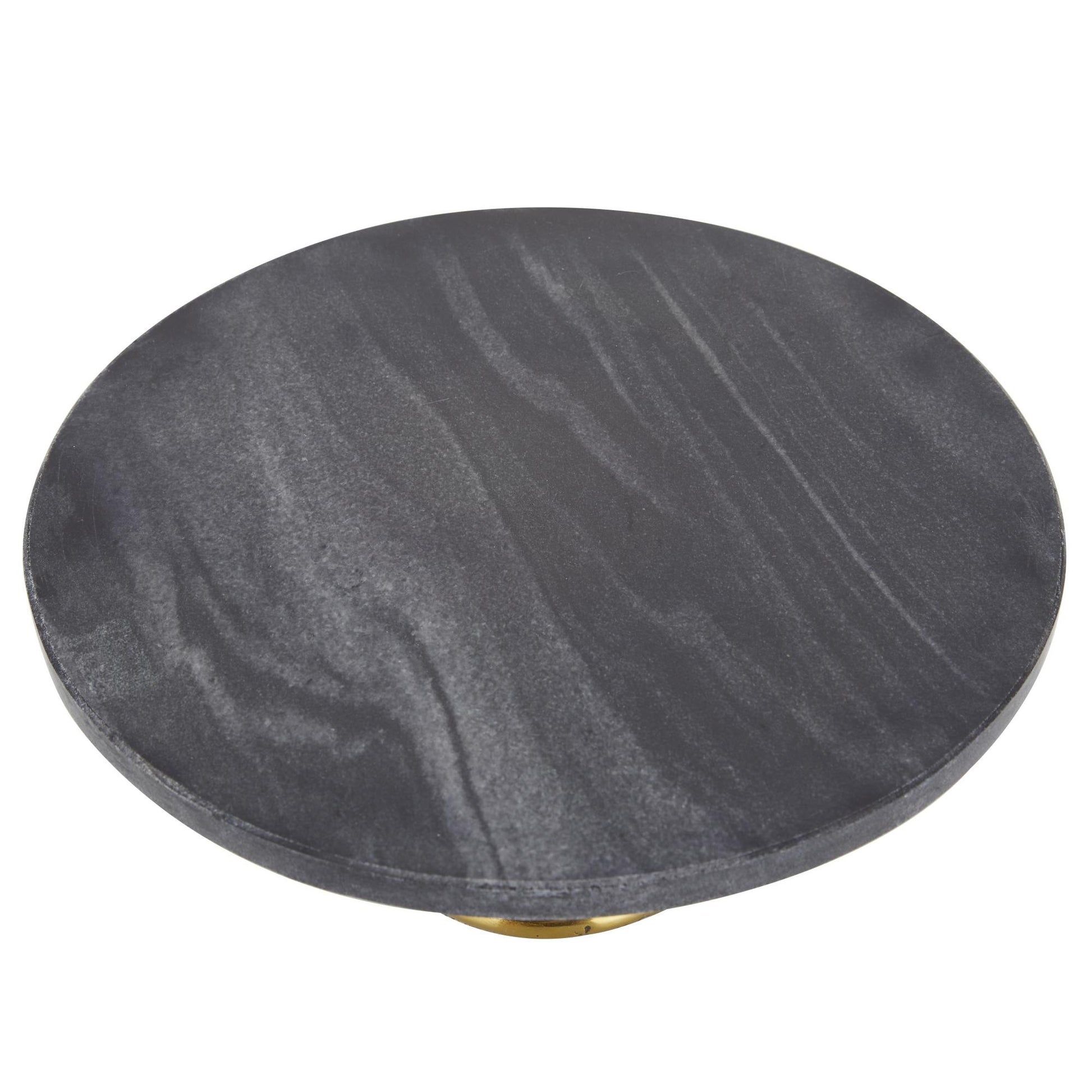 Set of 3 Black Aluminum Metal Decorative Cake Stand with Gold Base