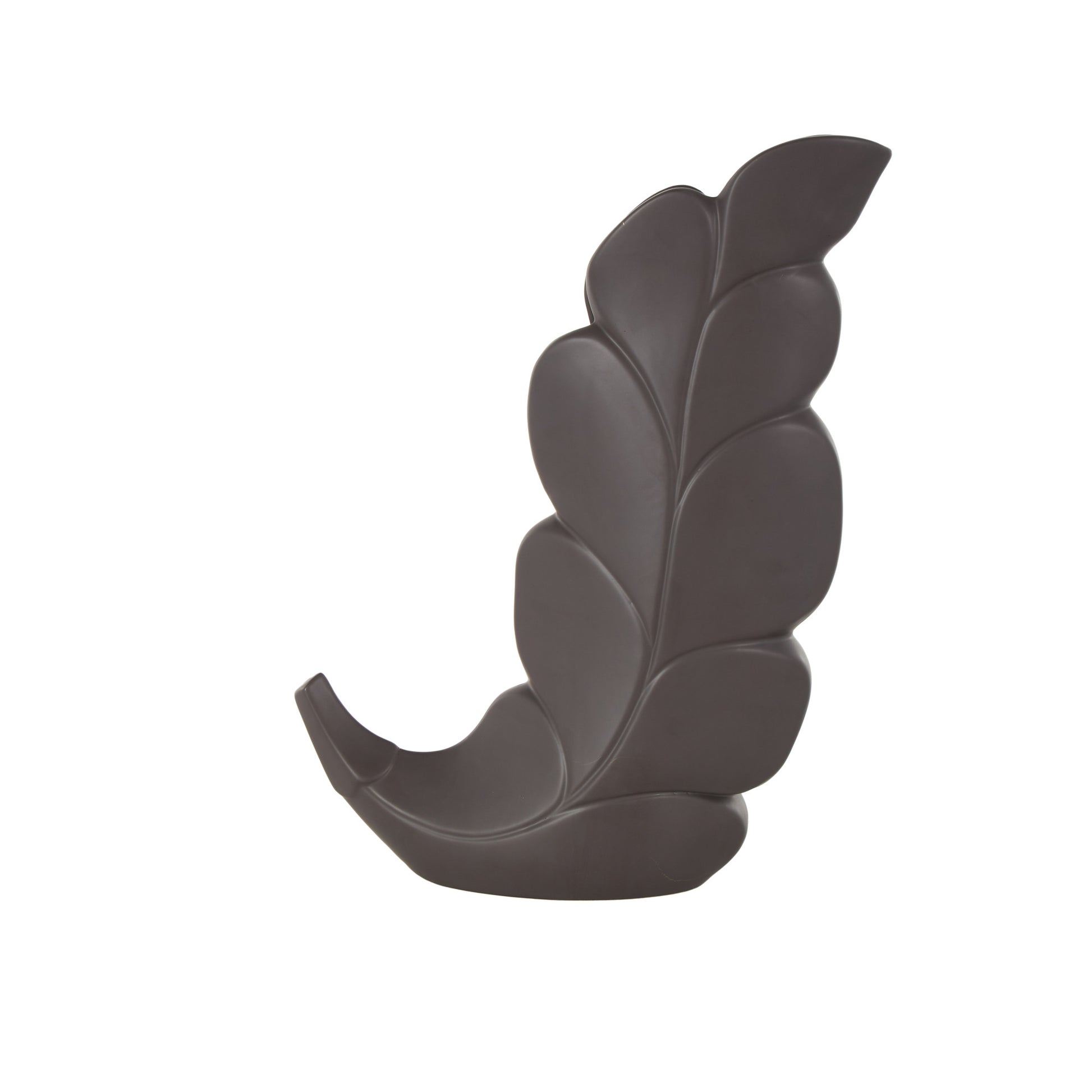 Leaf Ceramic Slanted Decorative Vase 14" x 4" x 15"