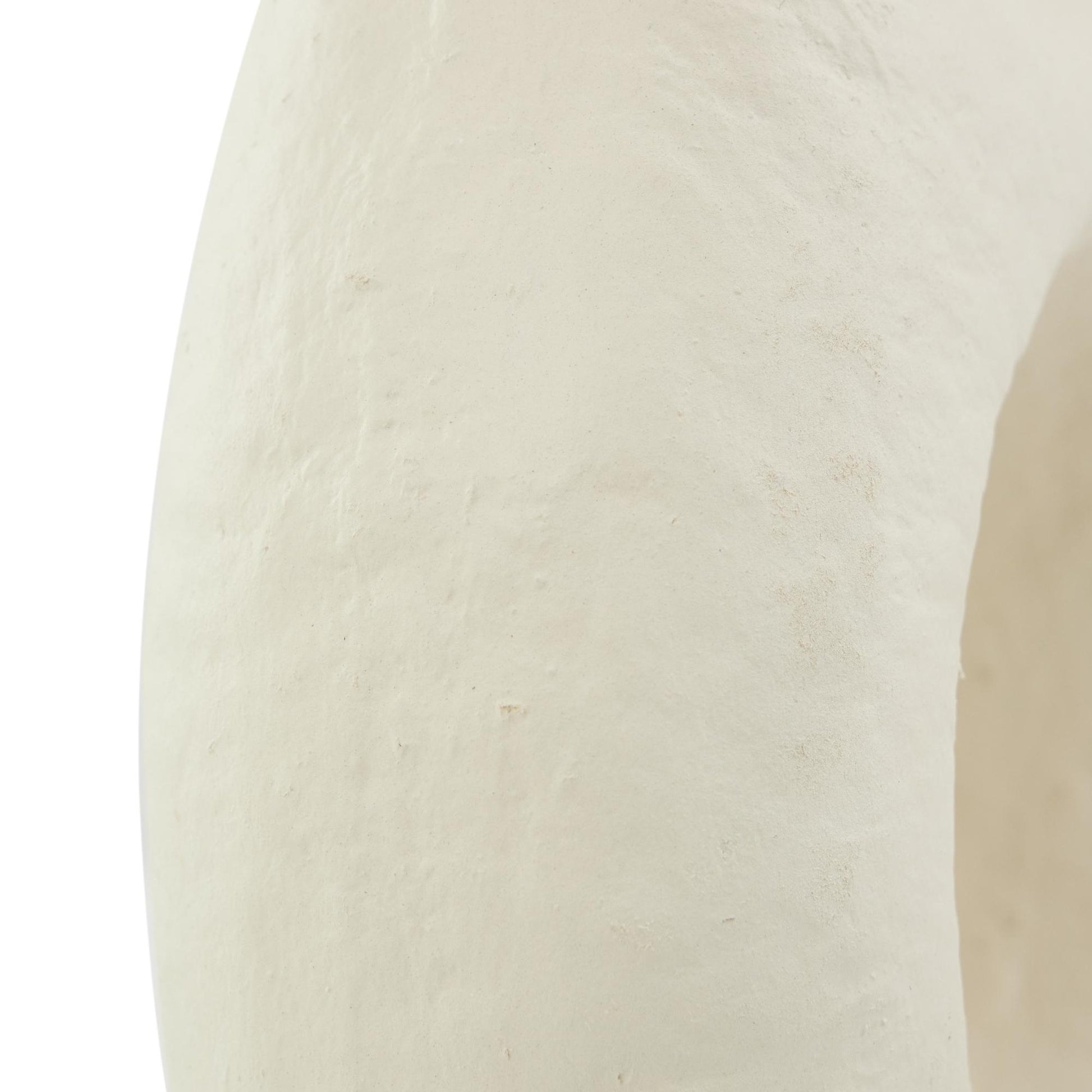 Abstract Beige Paper Mache Rounded Decorative Vase with Double Openings
