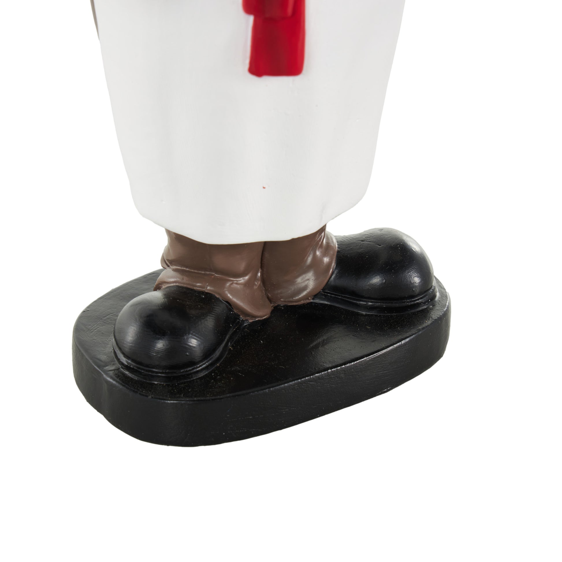 Chef White Polystone Kitchen Decorative Figurine Decorative Salt and Pepper Shaker Holder with Red Accents