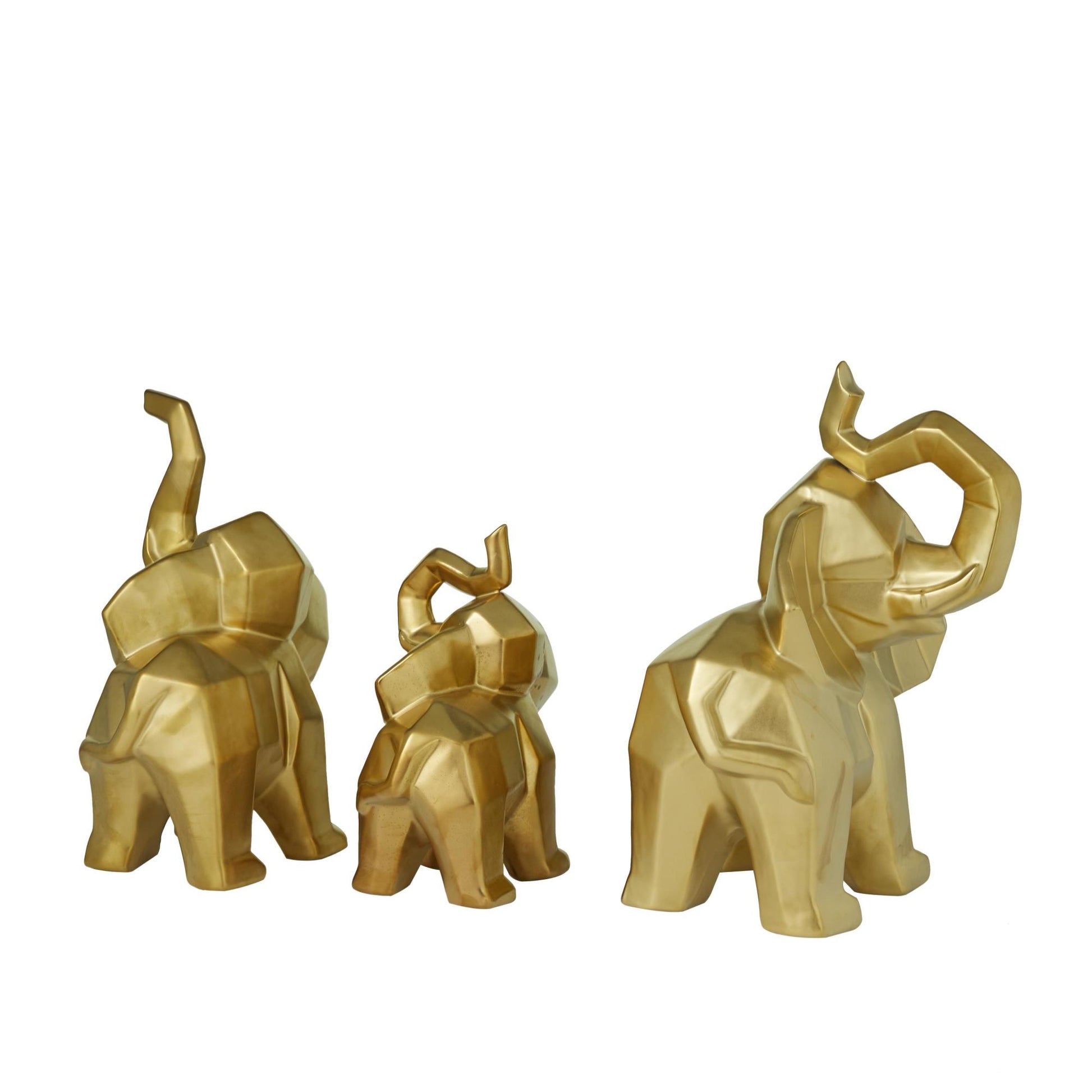Set of 3 Elephant Porcelain Ceramic Decorative Sculpture