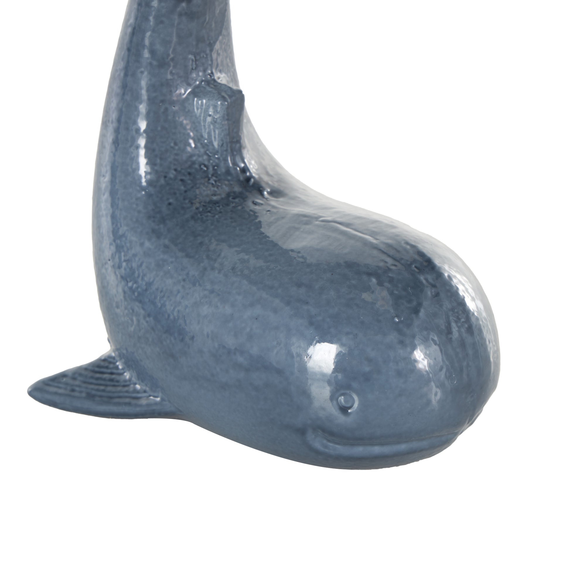 Set of 2 Dolphin Blue Metal Decorative Bookends with Raised Tails