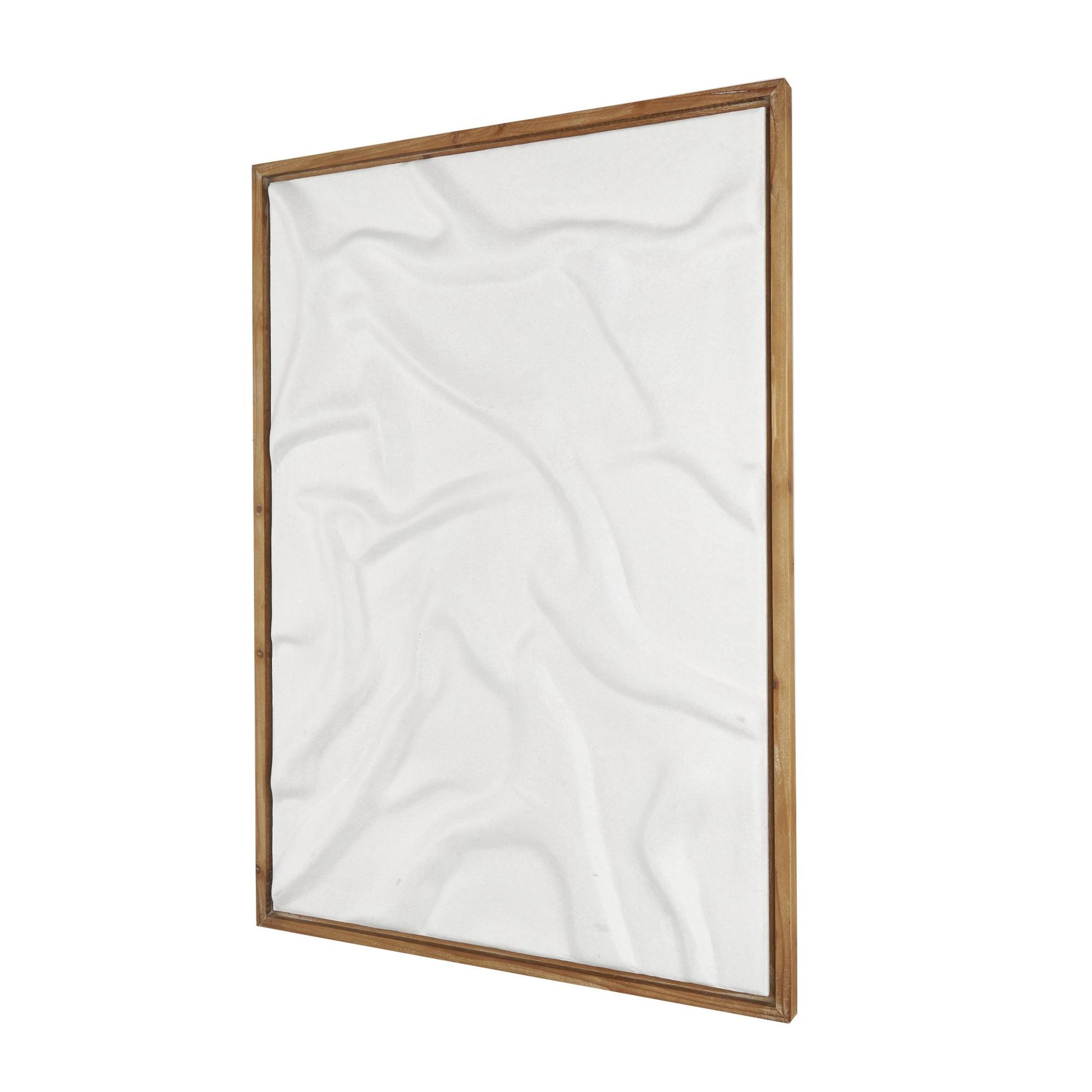 Abstract White Wood Abstract Dimensional Shaped Living Room Framed Wall Art with Brown Wooden Frame