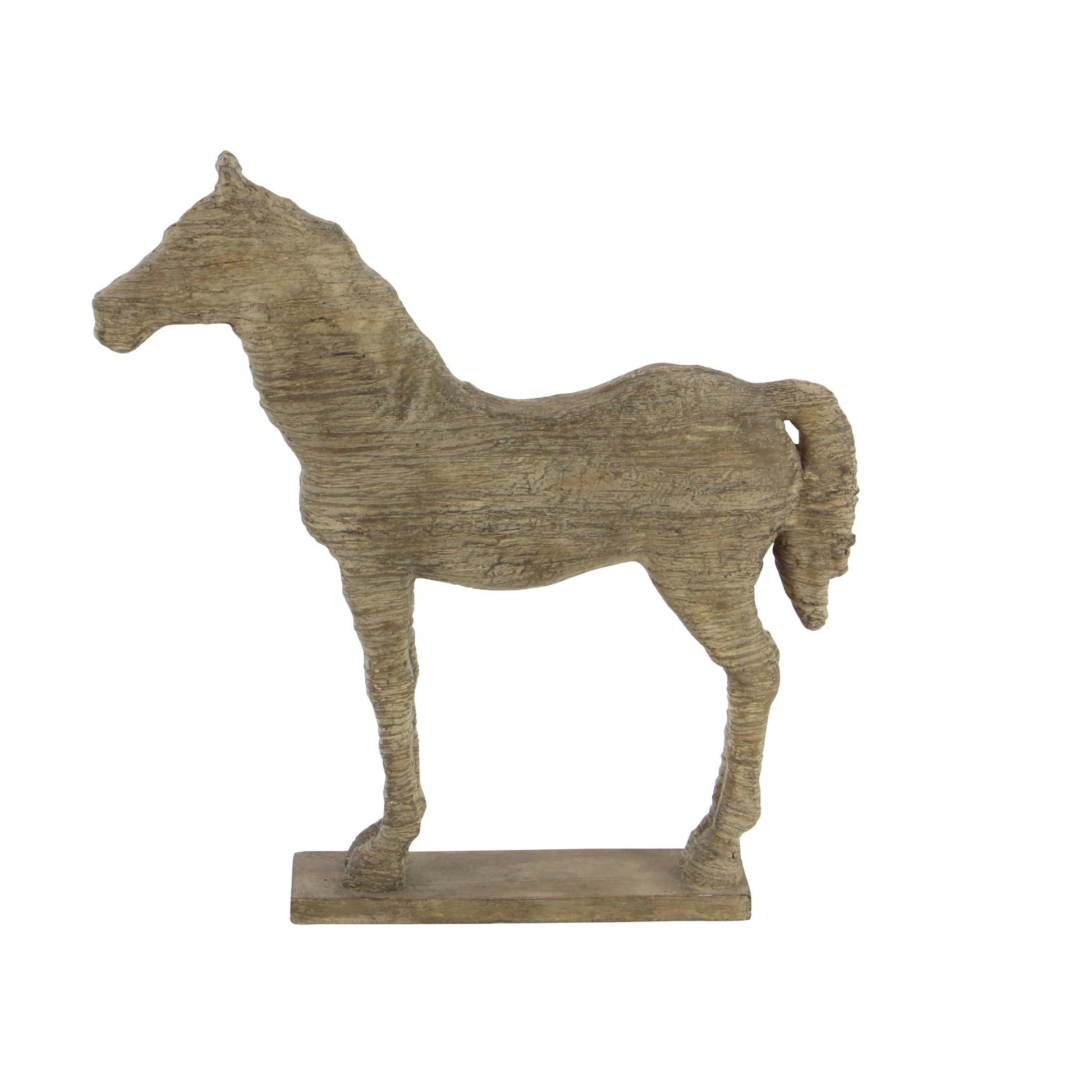 Horse Beige Polystone Decorative Sculpture