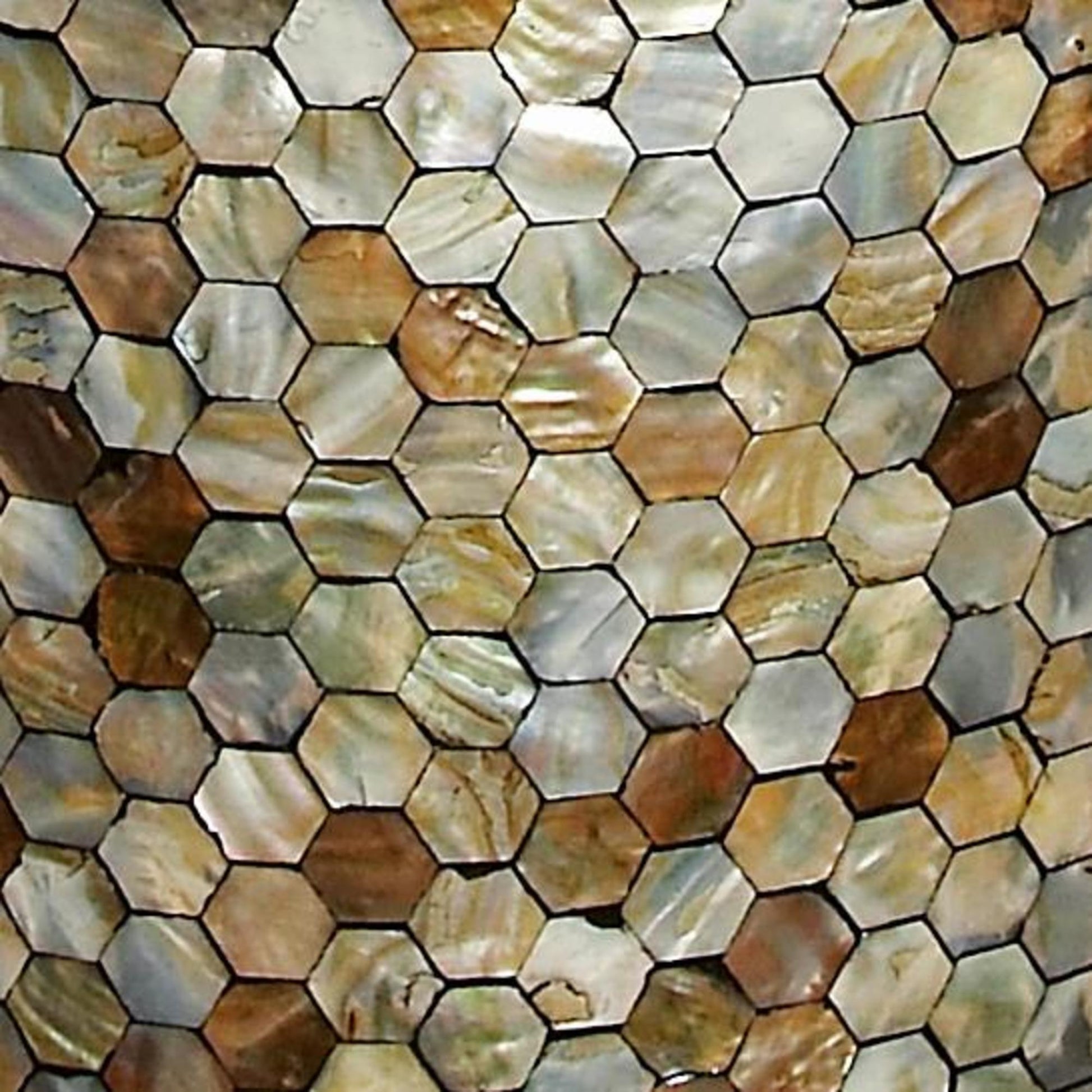 Geometric Mother of Pearl Shell Handmade Mosaic Drum Side End Accent Table