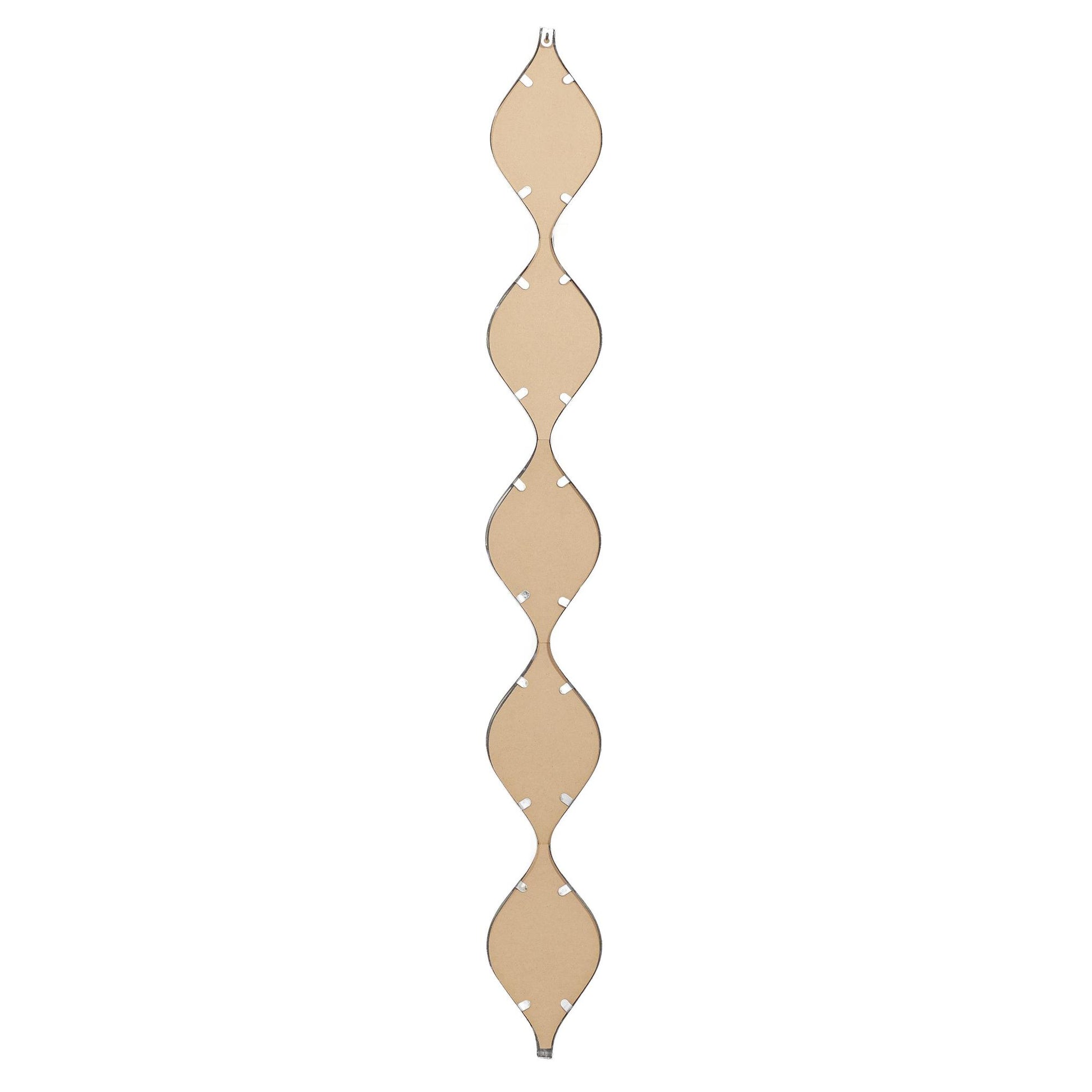 Metal Slim Stacked Chain 5 Layer Room Wall Mirror with Tear Drop Pattern 7" x 1" x 58"