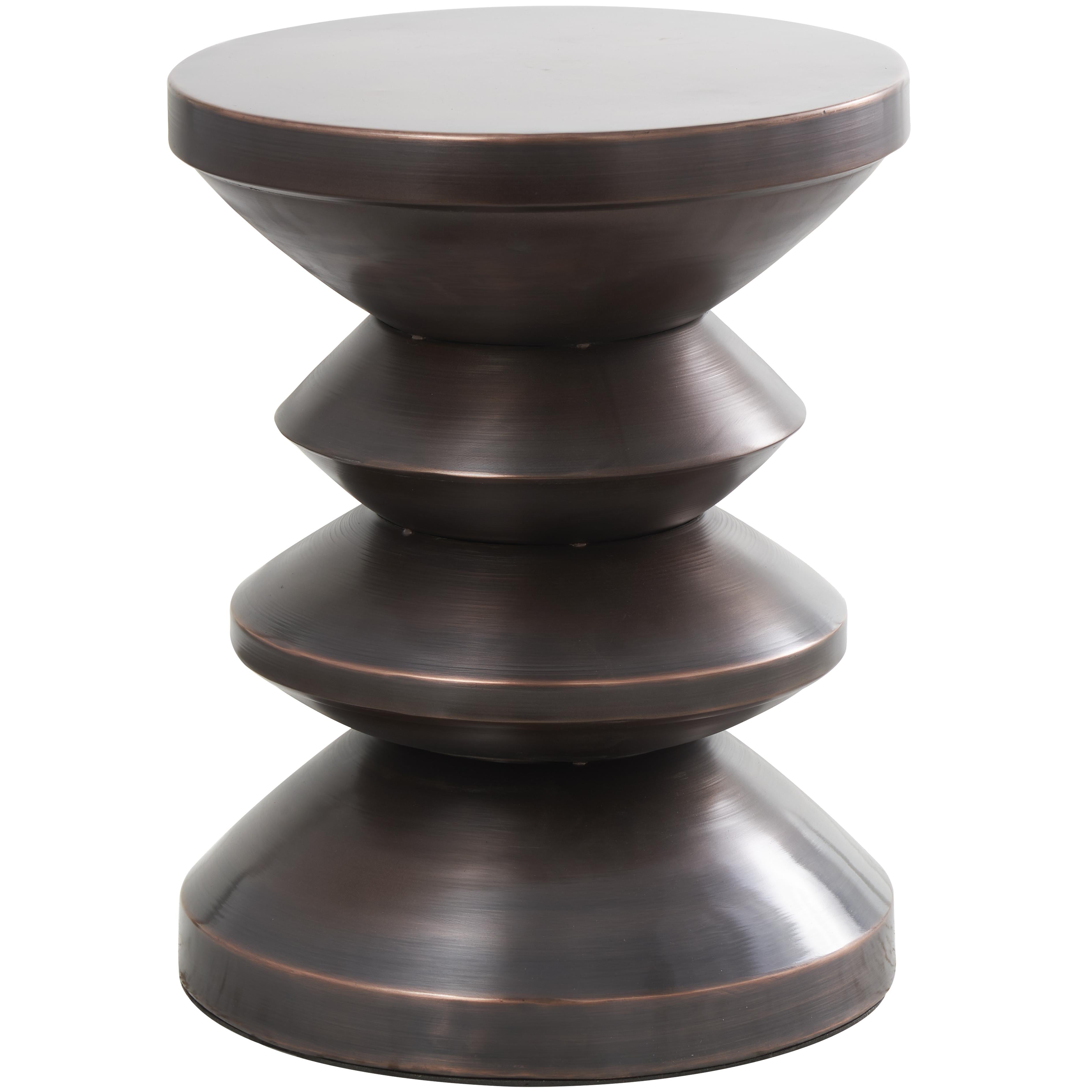 Geometric Metal Art Deco Inspired Side End Accent Table