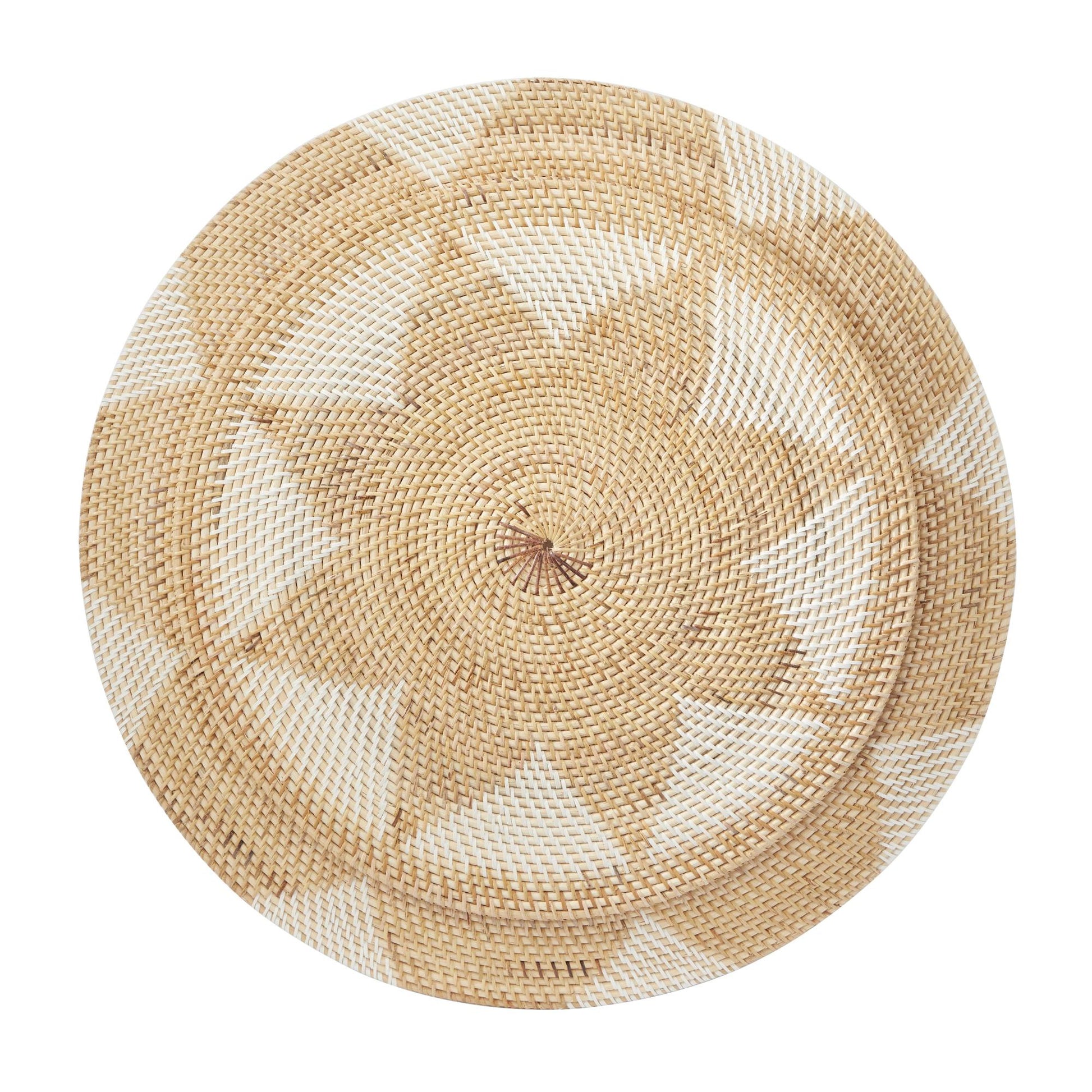 Set of 3 Plate Rattan Handmade Woven Basket Home Wall Decor Set of 3 28", 20", 14"W