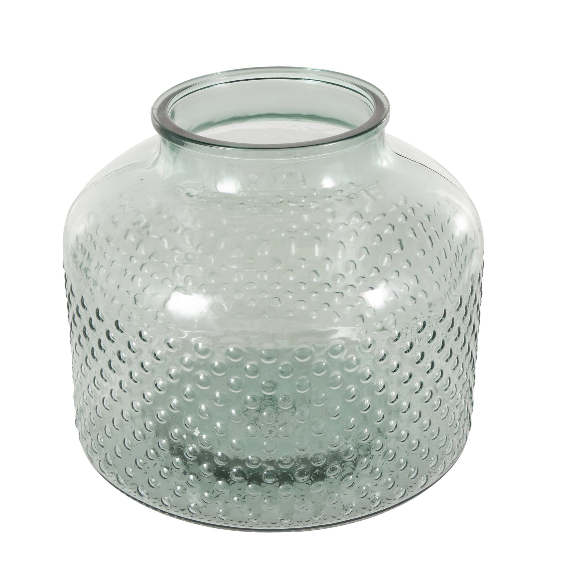 Green Glass Spotted Decorative Vase