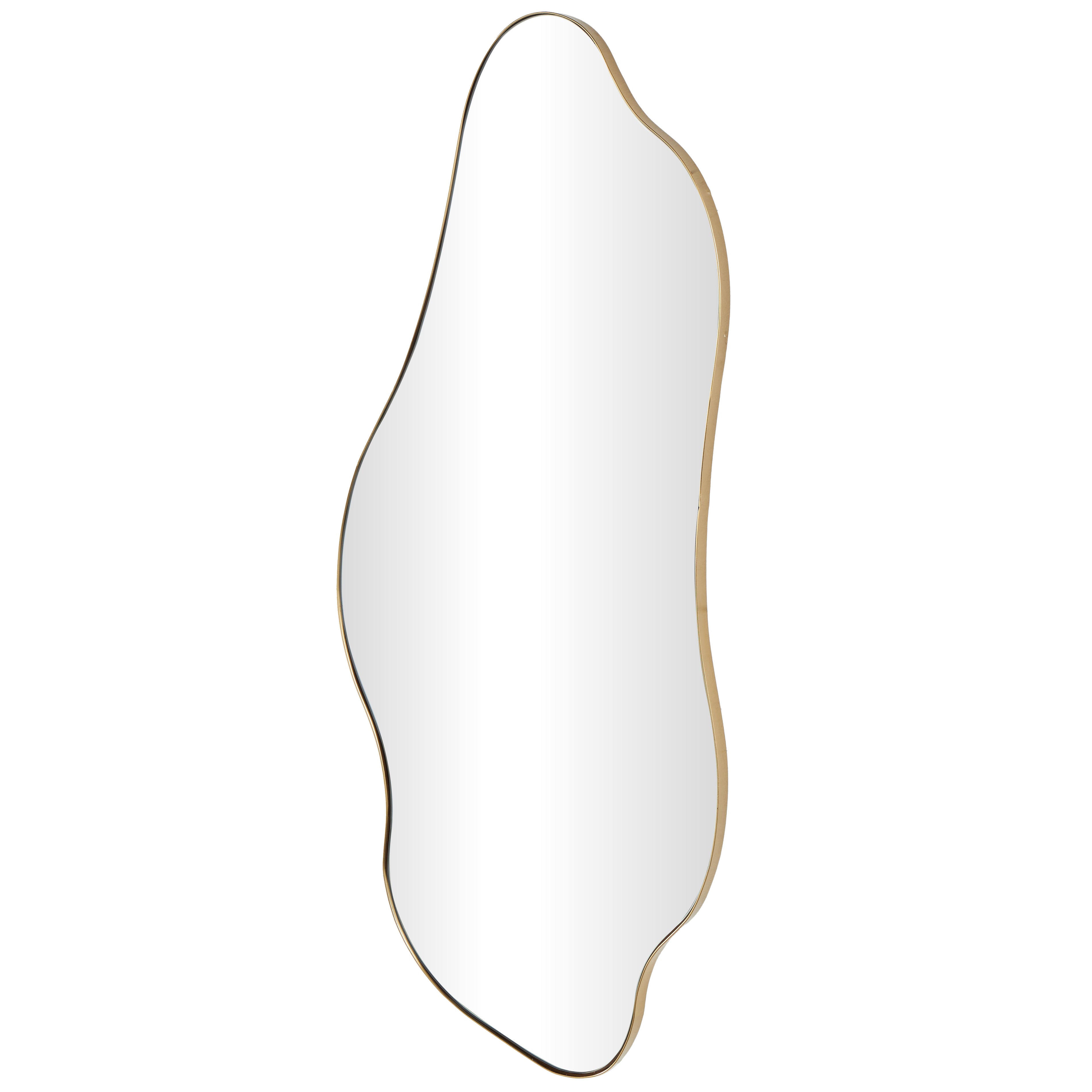 Abstract Gold Metal Wavy Room Wall Mirror