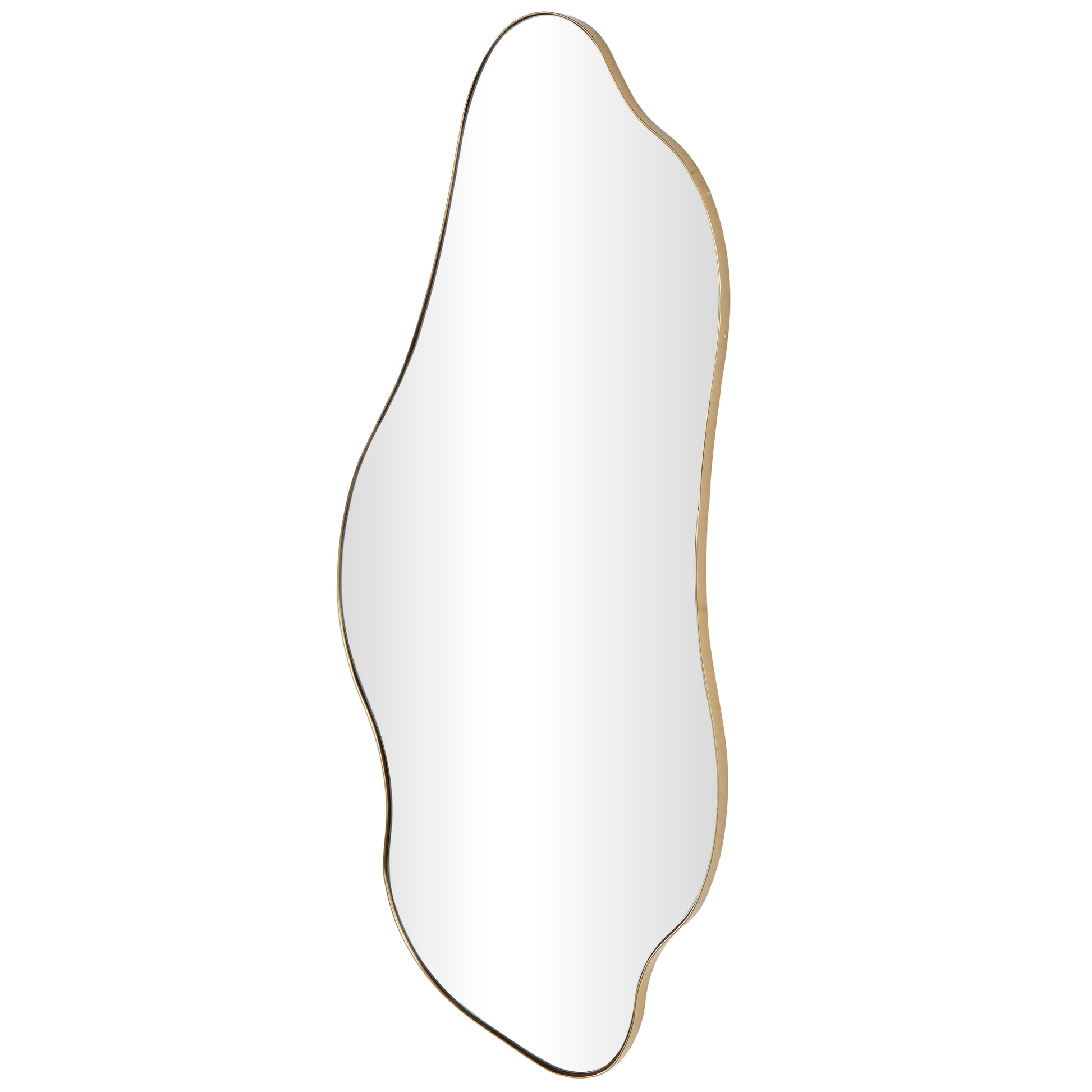 Abstract Gold Metal Wavy Room Wall Mirror