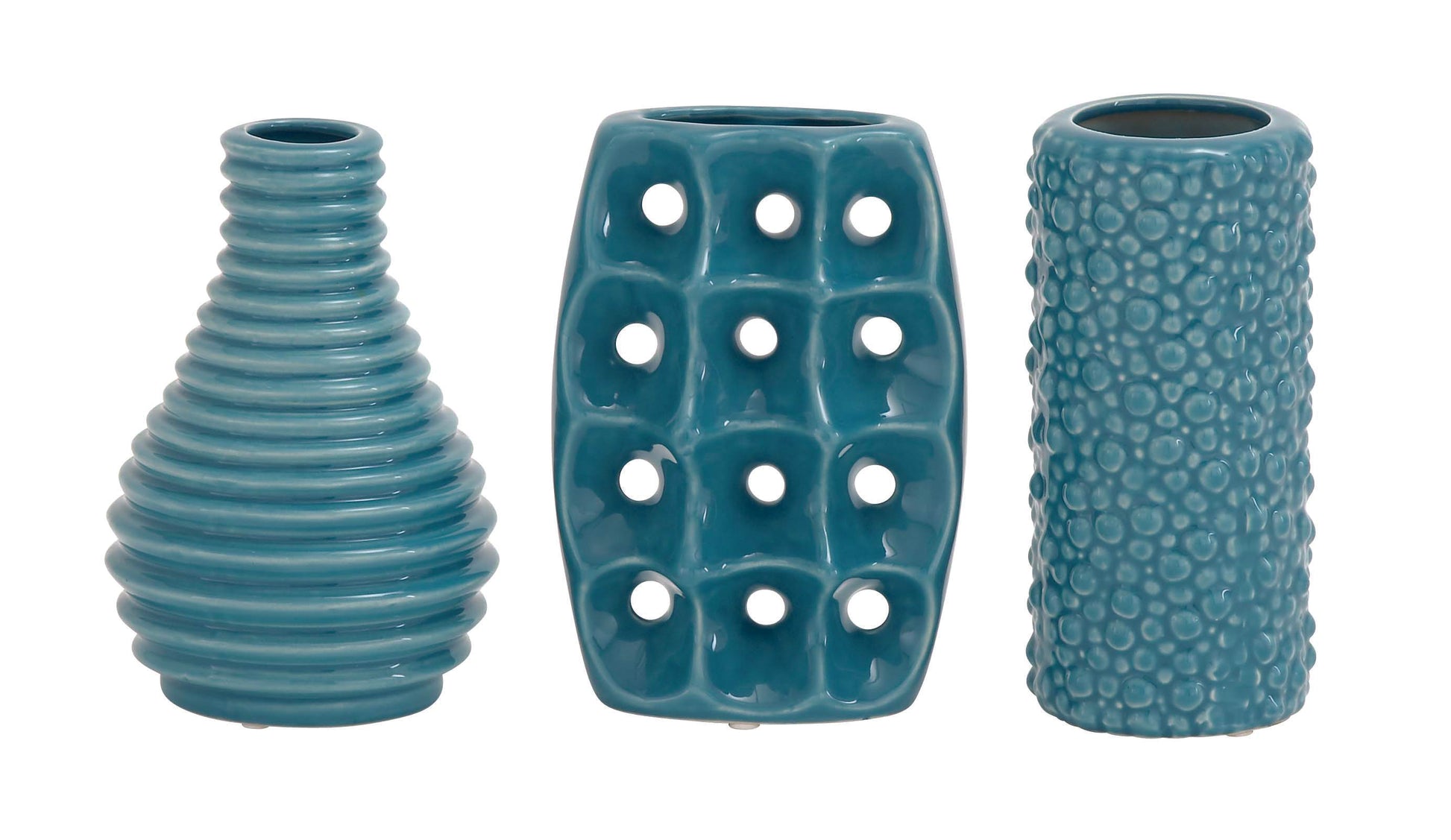 Set of 3 Ceramic Decorative Vase with Varying Patterns
